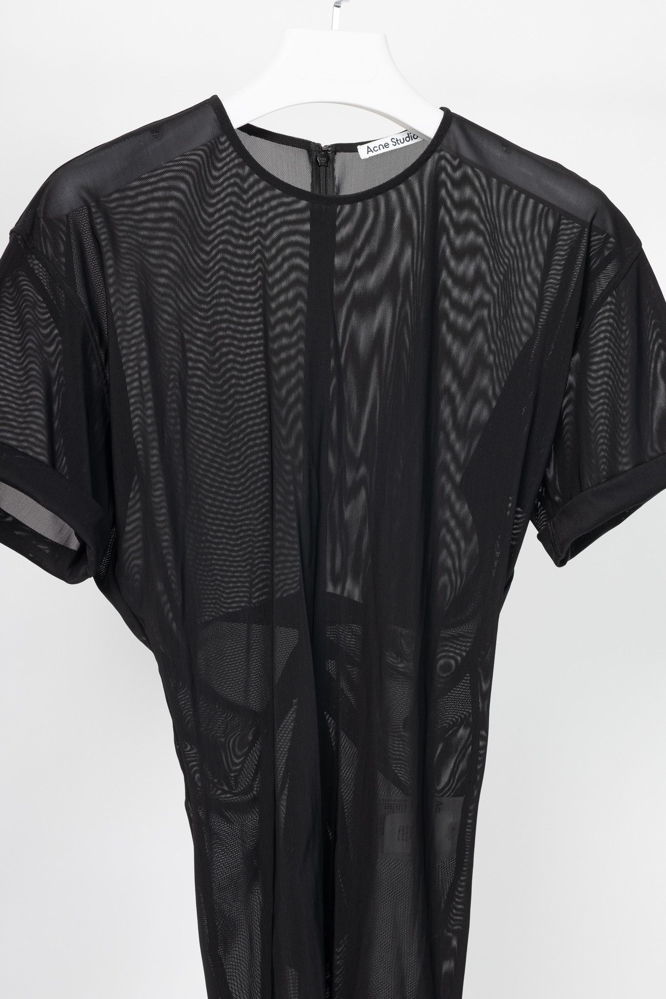 Acne Studios Acne Studios AW24 Black Ruched Mesh T-Shirt Size S / US 4 / IT 40 - 3 Thumbnail