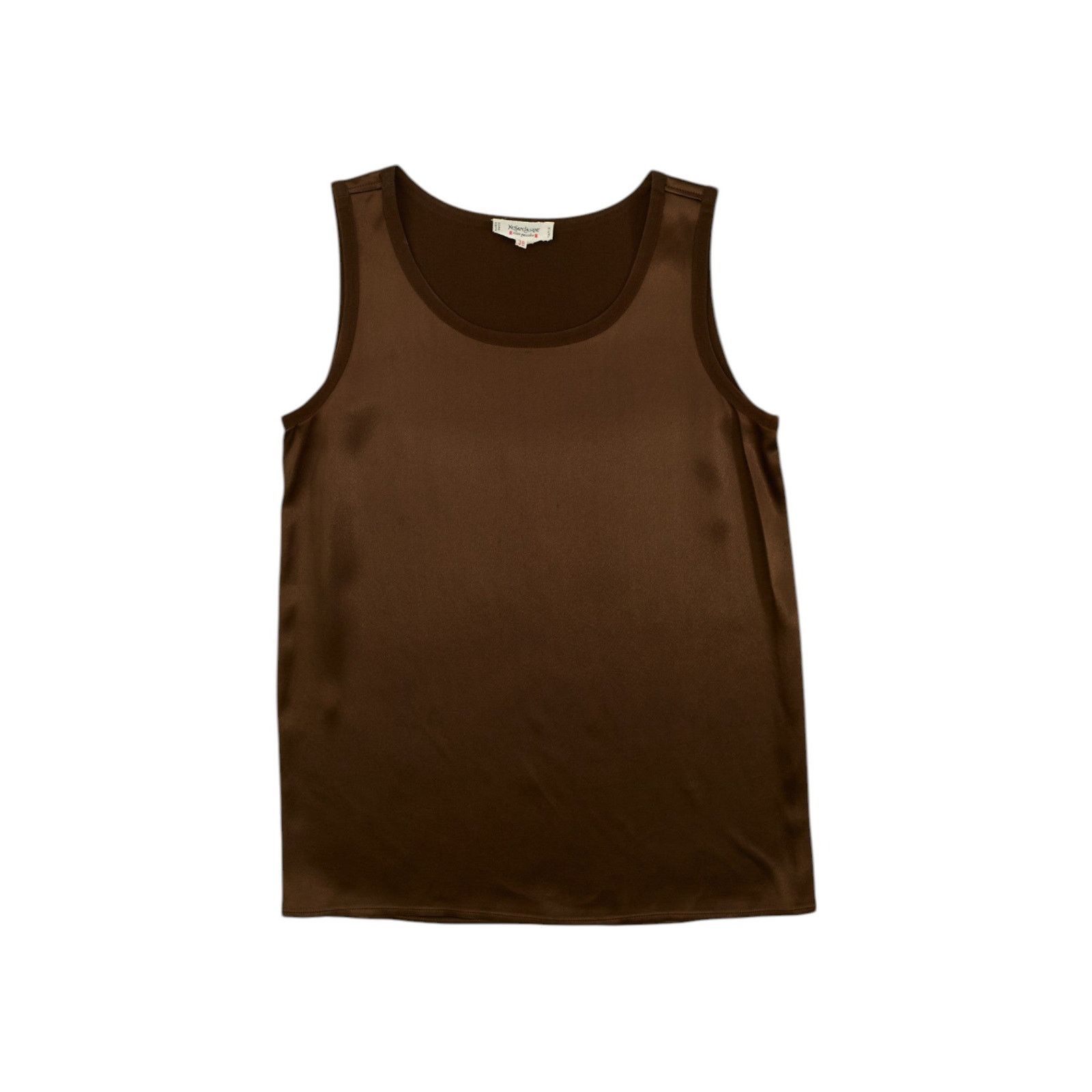 Yves Saint Laurent Rive Gauche Brown Silk Top Size XS / US 0-2 / IT 36-38 - 1 Thumbnail