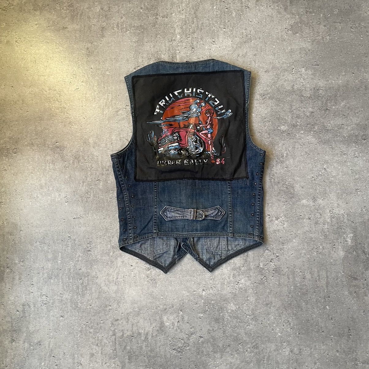 Diesel × Diesel Black Gold × Vintage Very Vintage 90s Diesel Uzbekistan Rally Denim Vest Size US S / EU 44-46 / 1 - 1 Thumbnail
