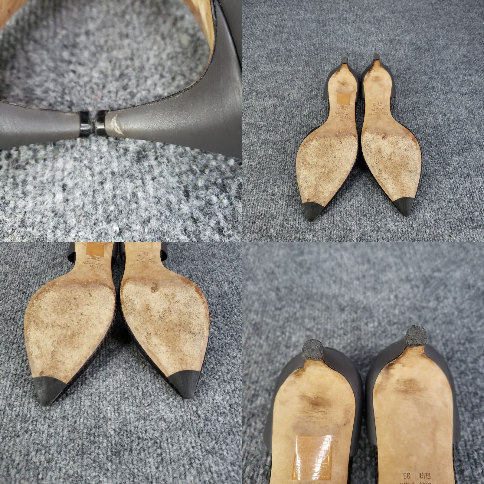 Vince Vince D'Orsay Heels Womens Size 7.5 Black Leather Slip On Size US 8 / IT 38 - 8 Thumbnail