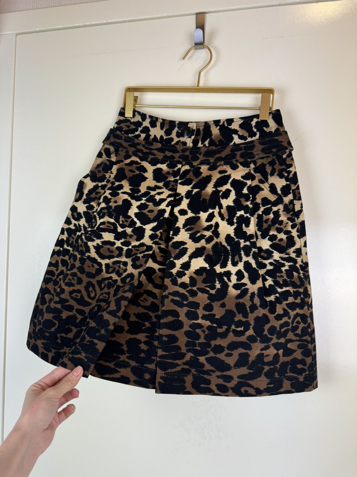 Sportmax Sportmax by Max Mara leopard print mini skirt cotton denim S Size 26" / US 2 / IT 38 - 3 Thumbnail