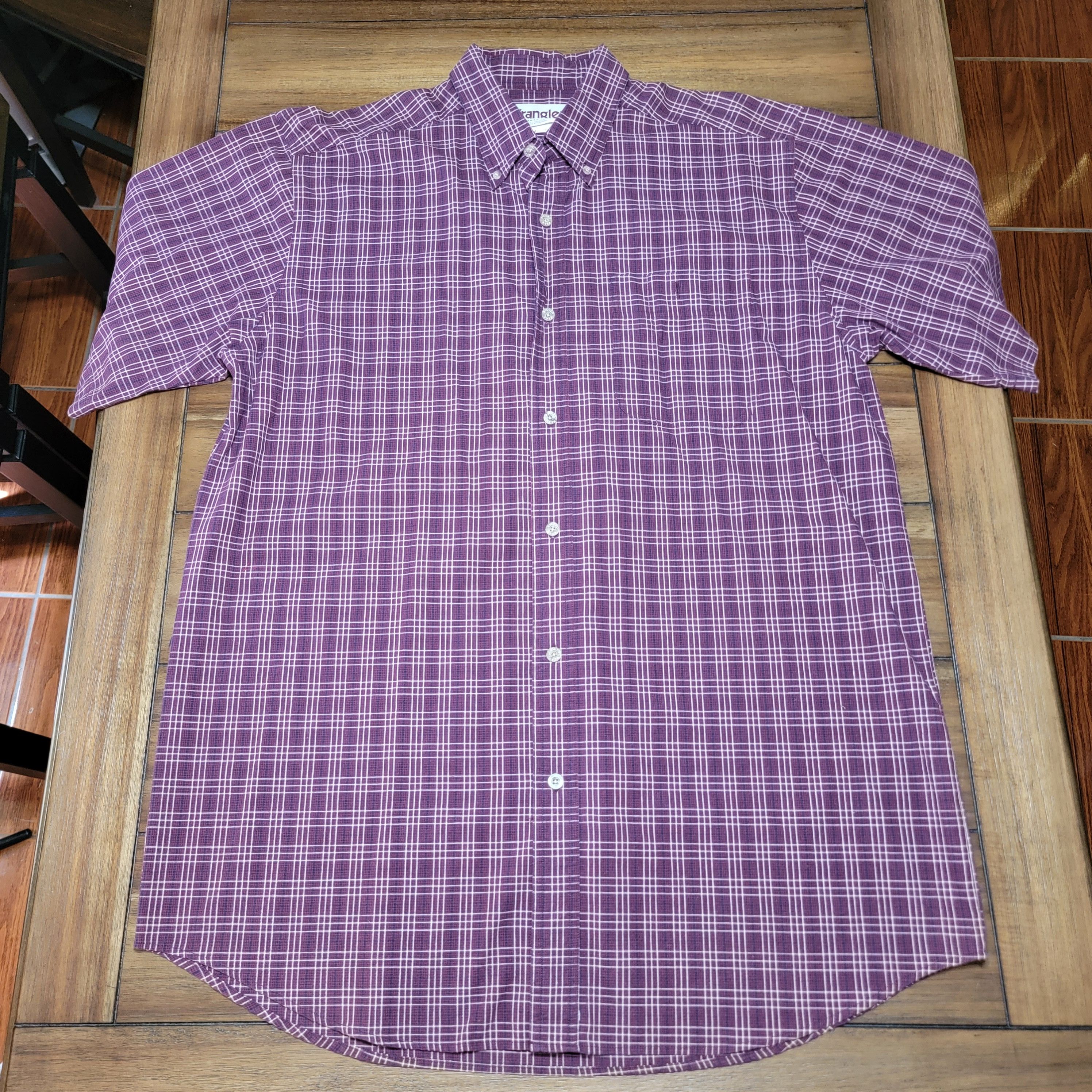 Wrangler Wrangler SS Full Button Dark Purple Plaid Shirt - Size XLT Size US XL / EU 56 / 4 - 1 Thumbnail