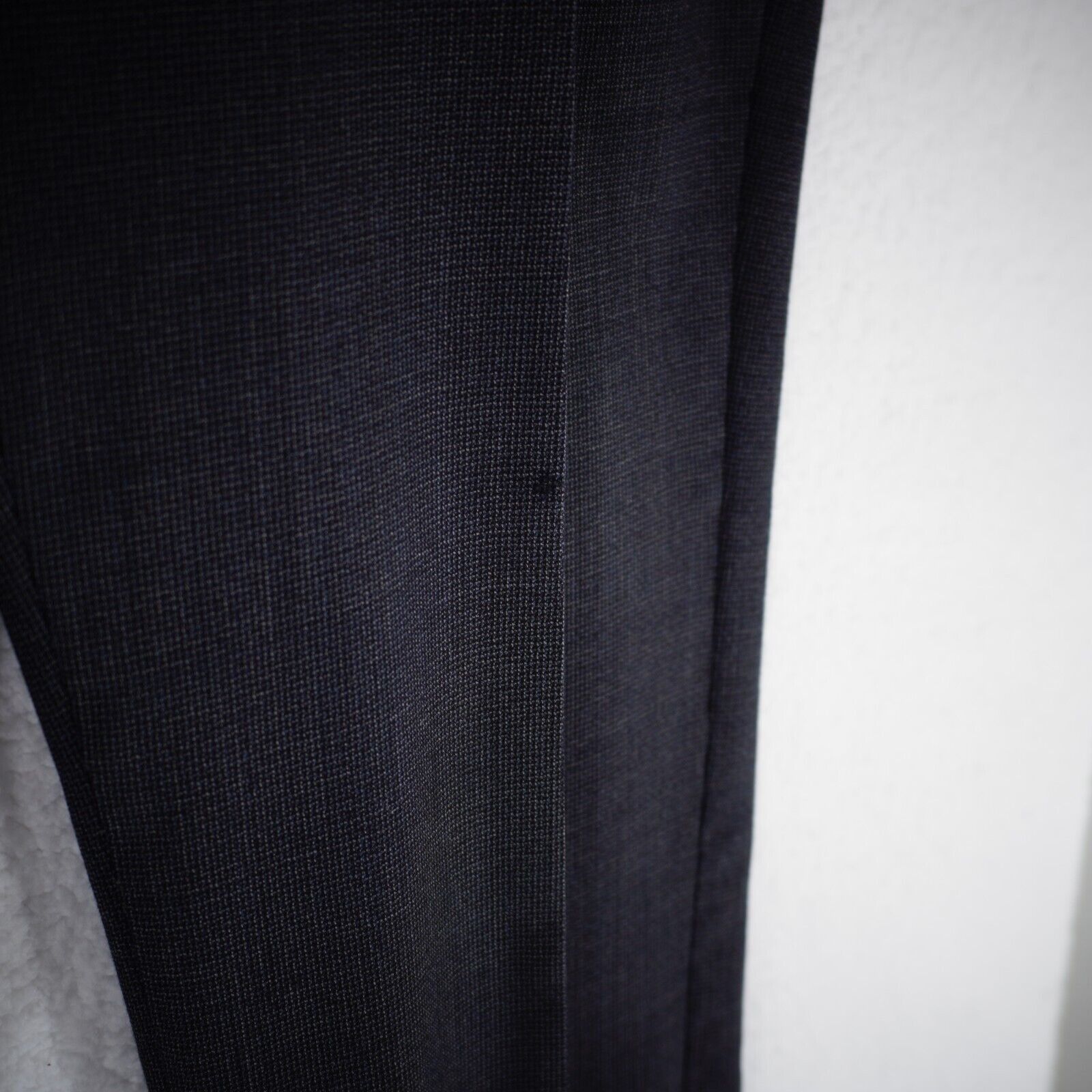Jack Victor DAMAGED Jack Victor Thick Wool Blue Tan Check Pleated Cuffed Size 34R - 2 Thumbnail