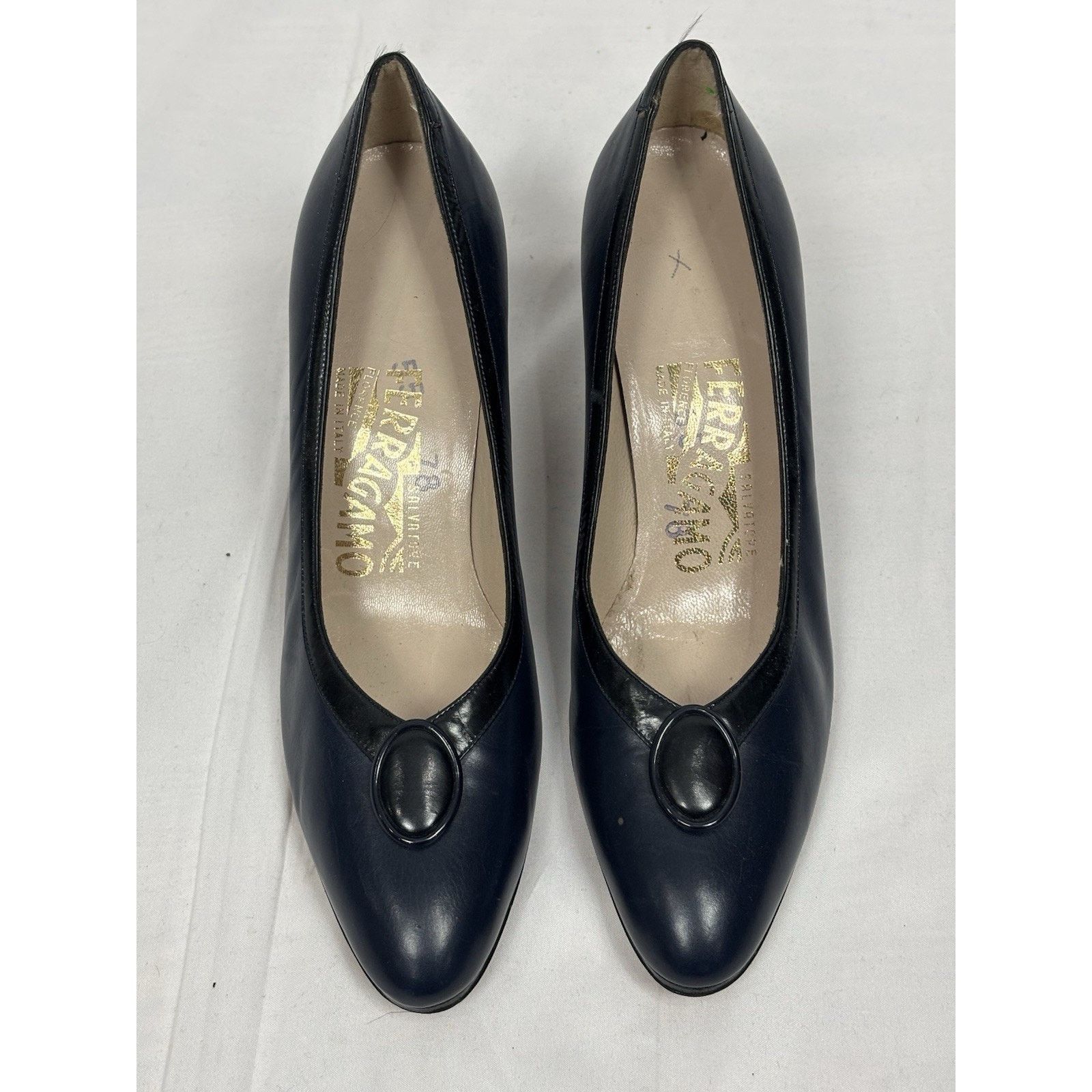 Salvatore Ferragamo Salvatore Ferragamo Navy Women’s 6.5 AAA Leather Buckle Heel Size US 6.5 / IT 36.5 - 3 Thumbnail