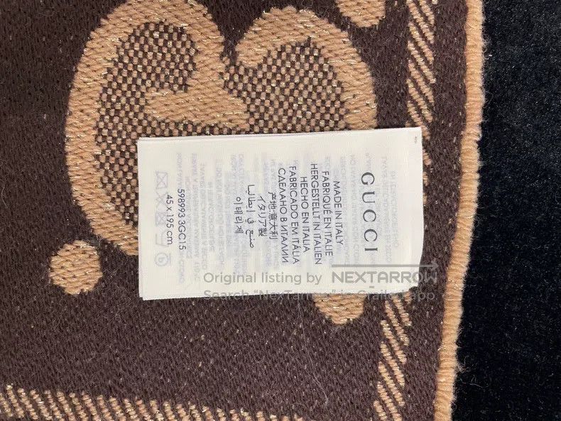 Gucci Gucci Classic caramel-coloured double G full-print scarf Size ONE SIZE - 4 Thumbnail