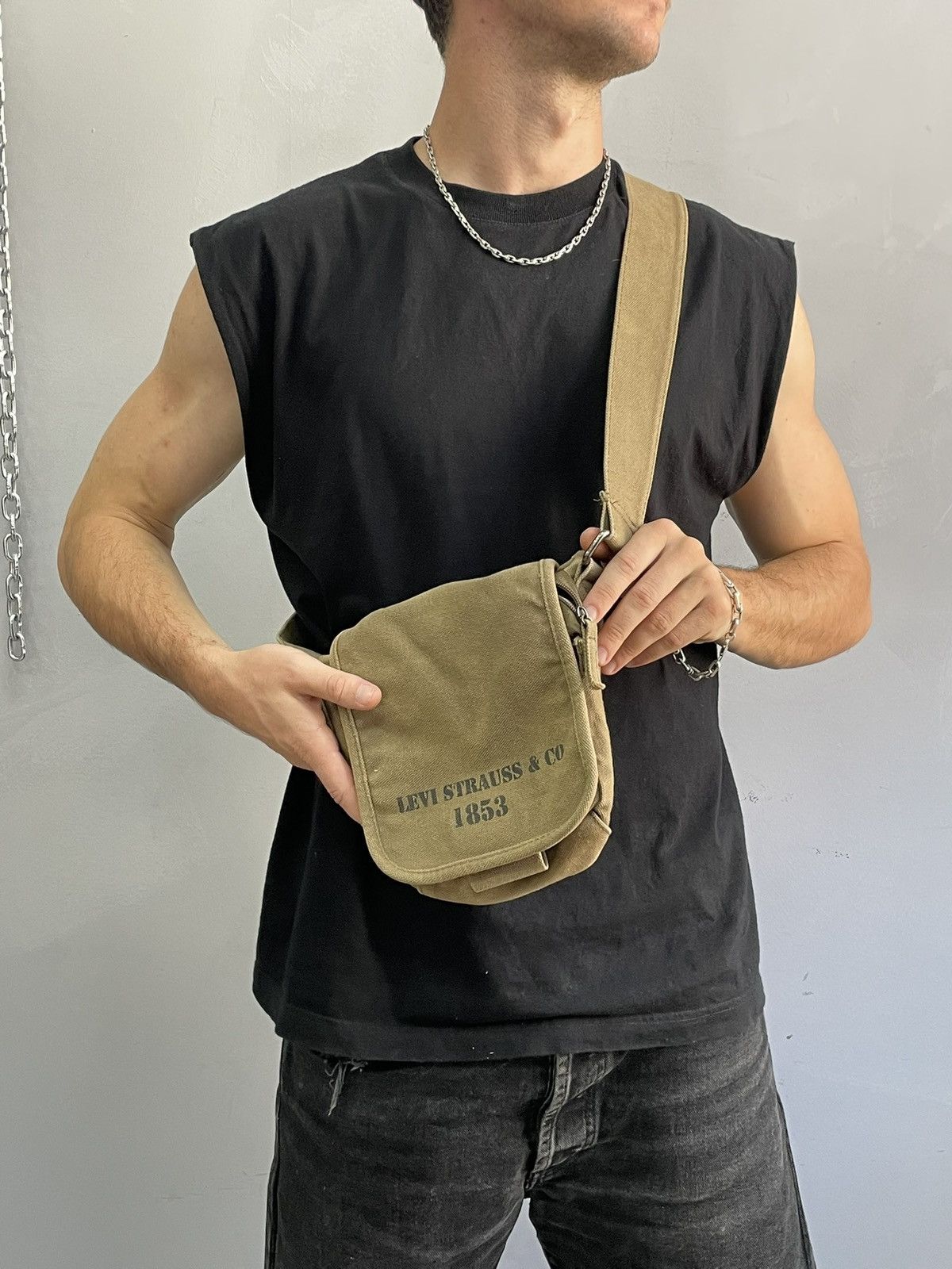 Levi's Rare canvas Levis vintage diesel style bag army Size ONE SIZE - 3 Thumbnail