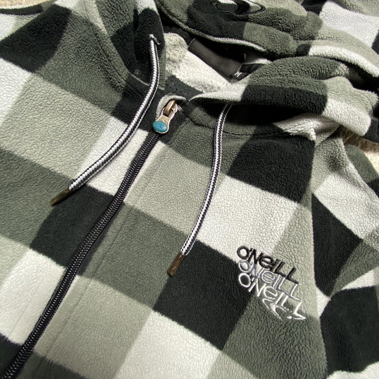 O'Neill 00s O'Neill Checkered Zip Fleece Hoodie Grey/Black M Size US M / EU 48-50 / 2 - 4 Thumbnail