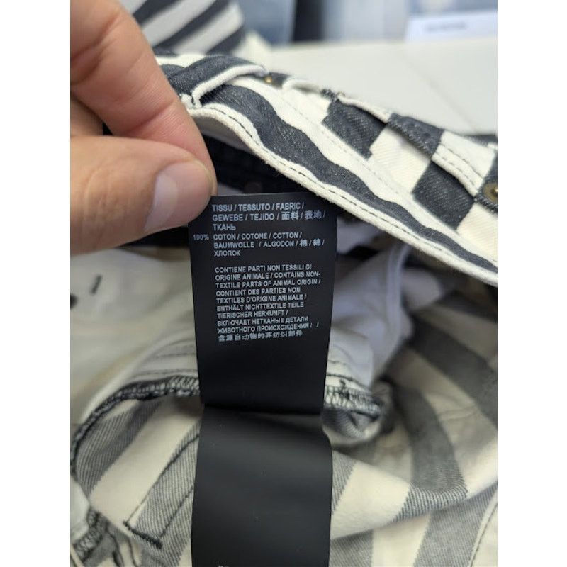 Saint Laurent Paris o1rshd1 Fold Bespoke Stripe Straight Denim Jeans Black/White Size US 30 / EU 46 - 19 Thumbnail