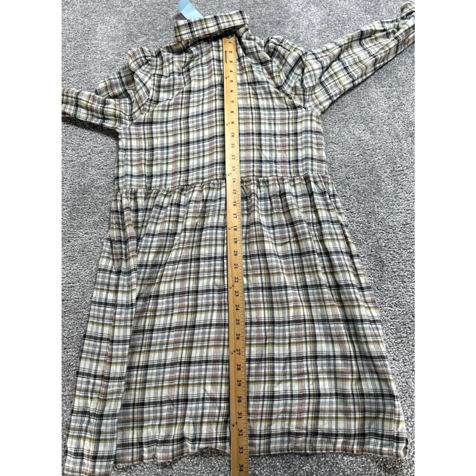 Loft Shirt Dress Small Petite Multicolor Plaid Button Front New Womens