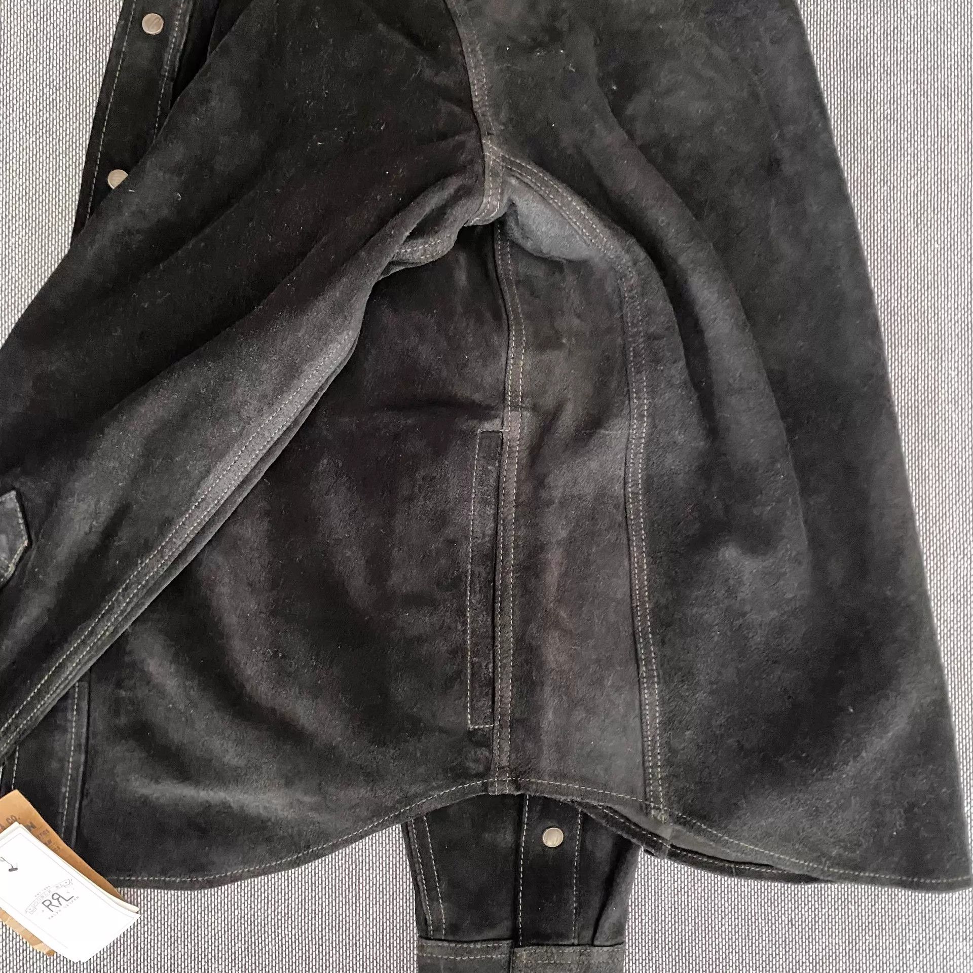 Polo Ralph Lauren RRL Vintage Western Nubuck Leather Shirt Black M Size US M / EU 48-50 / 2 - 6 Thumbnail