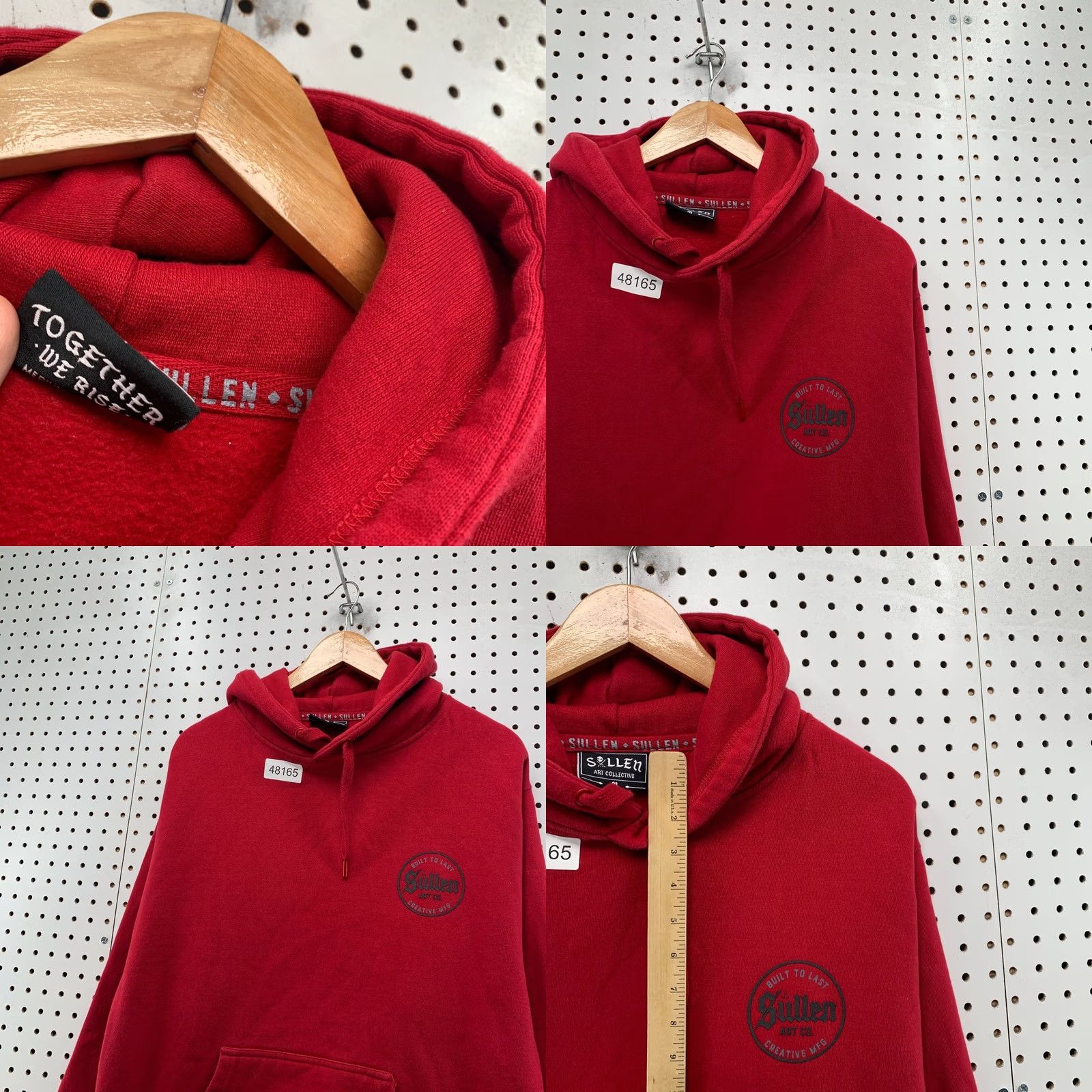 Vintage Sullen Hoodie Sweatshirt Mens Medium Red Art Collective Hooded Pullover Size US M / EU 48-50 / 2 - 8 Thumbnail