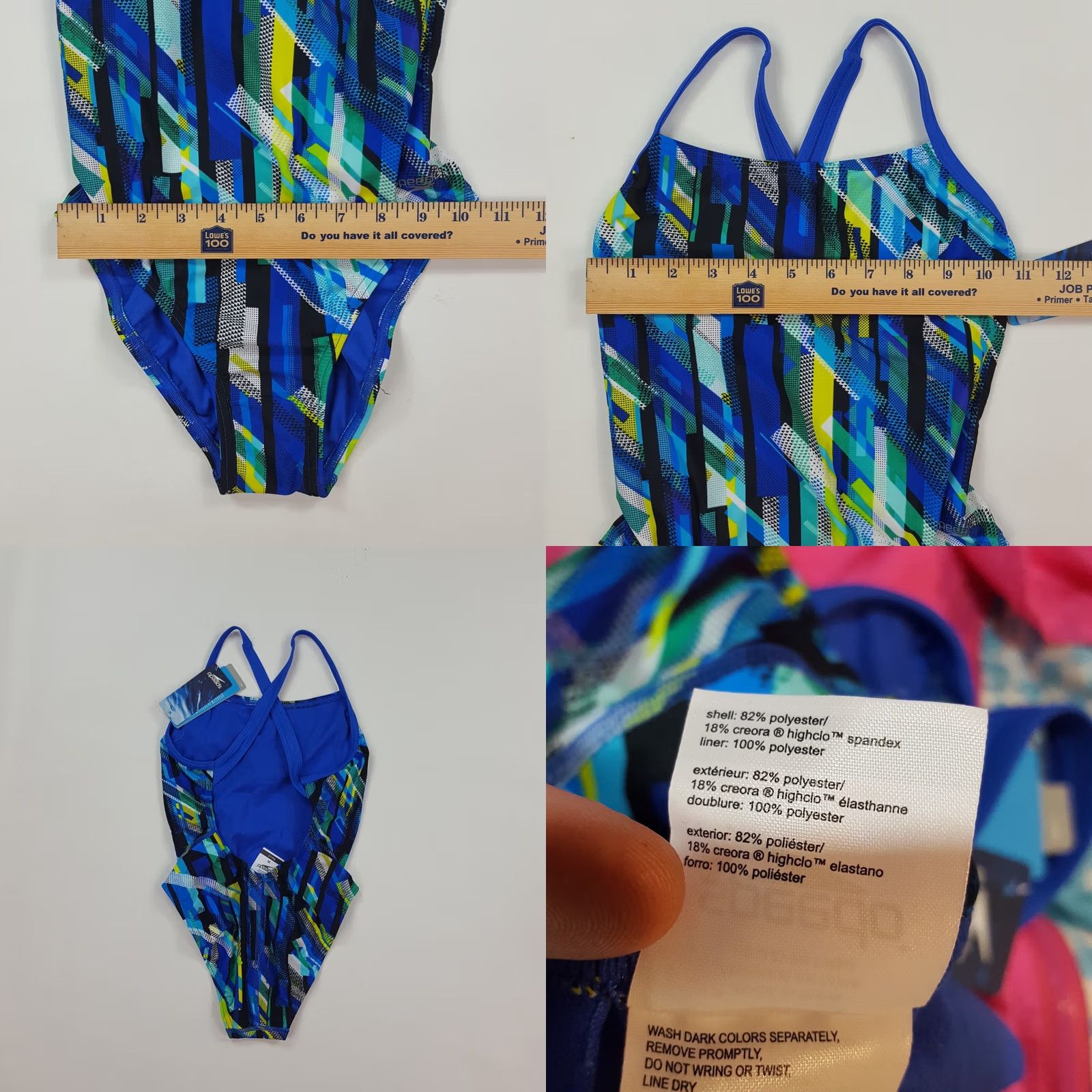 Speedo Speedo Striped Women's Halter One Piece Bikini Swimwear Size 26 Blue Navy Beach Sports Vintage Size 4XL / US 24-26 - 8 Thumbnail