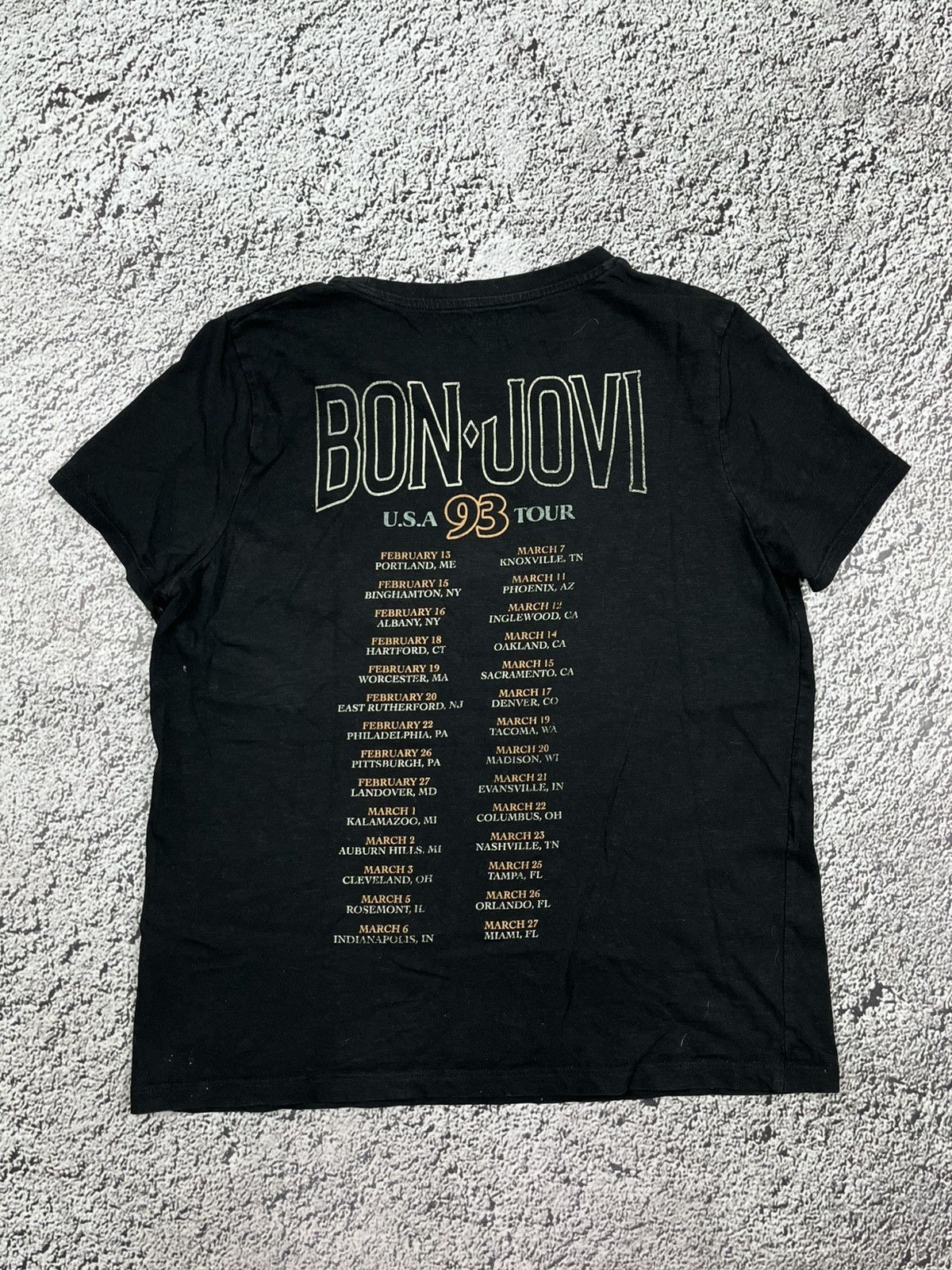 Band Tees Vintage Bon Jovi Keep The Fight Tour Big Logo Band T shirt Size M / US 6-8 / IT 42-44 - 3 Thumbnail