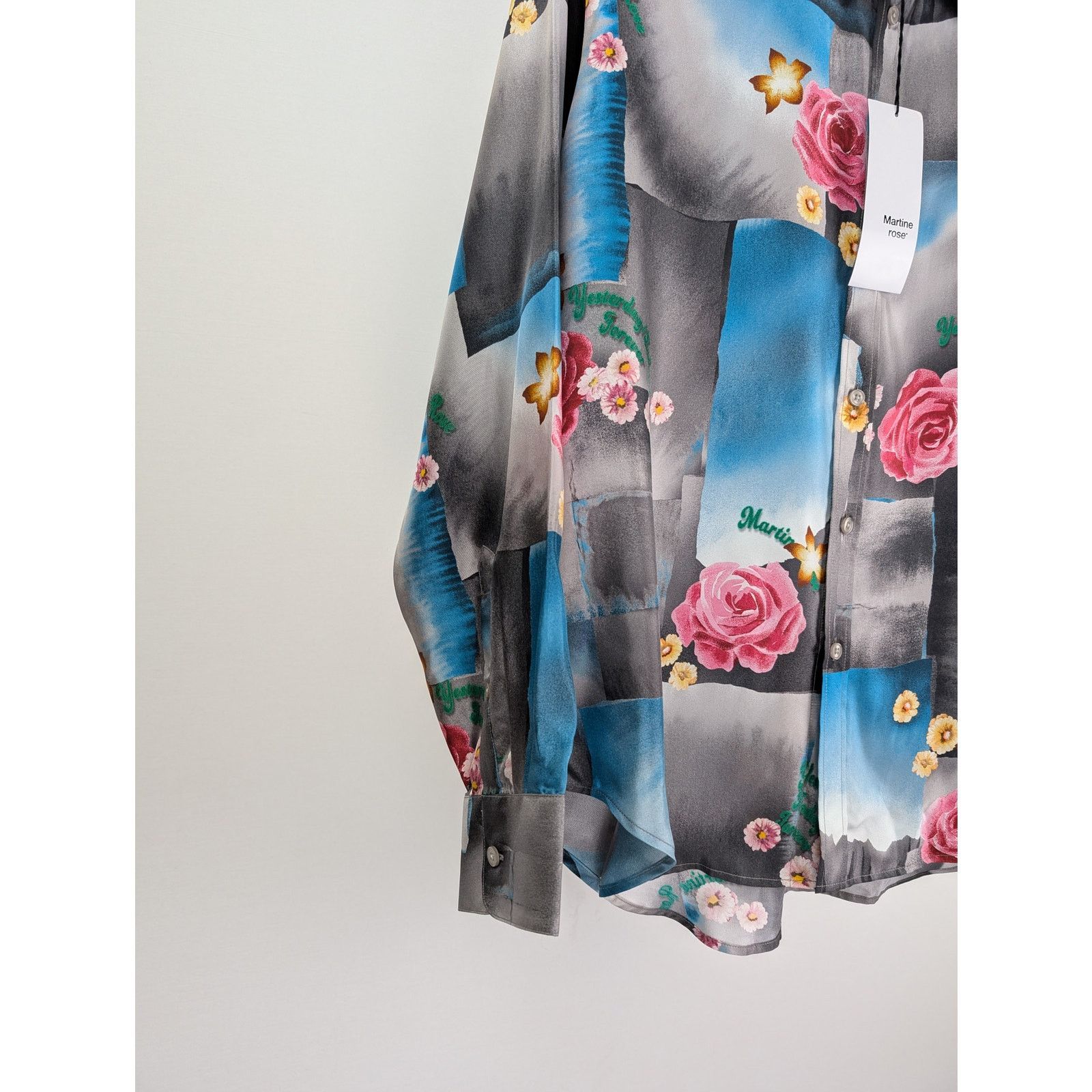 Martine Rose o1rshd1 Classic Shirt Today Floral in Blue/Steel Size US L / EU 52-54 / 3 - 5 Thumbnail