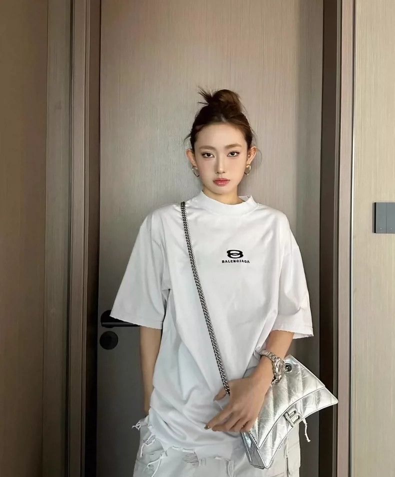 Balenciaga Balenciaga Embroidered double-ring letters logo short slee Size US M / EU 48-50 / 2 - 5 Thumbnail