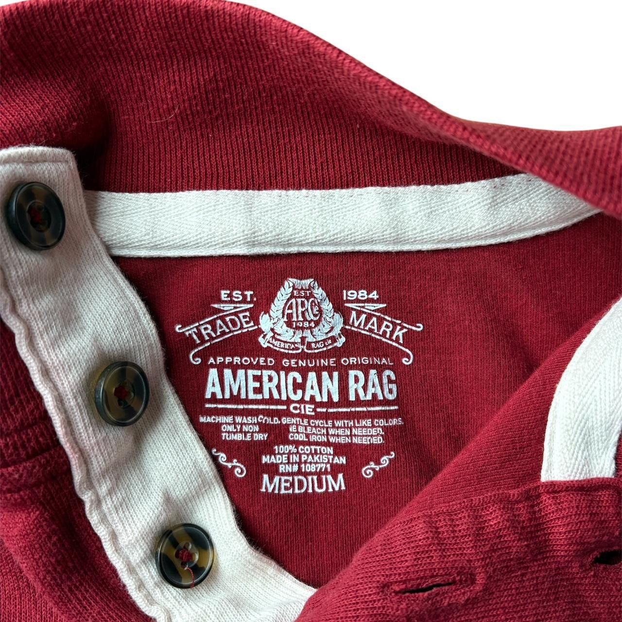 American Rag Y2K Burgundy American Rag Cie Striped Henley Sweater Size US M / EU 48-50 / 2 - 3 Thumbnail