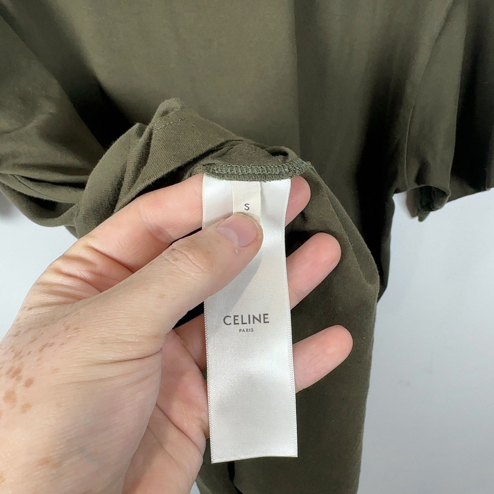 Celine Celine Green Spell Out Logo T-Shirt Size US S / EU 44-46 / 1 - 5 Thumbnail