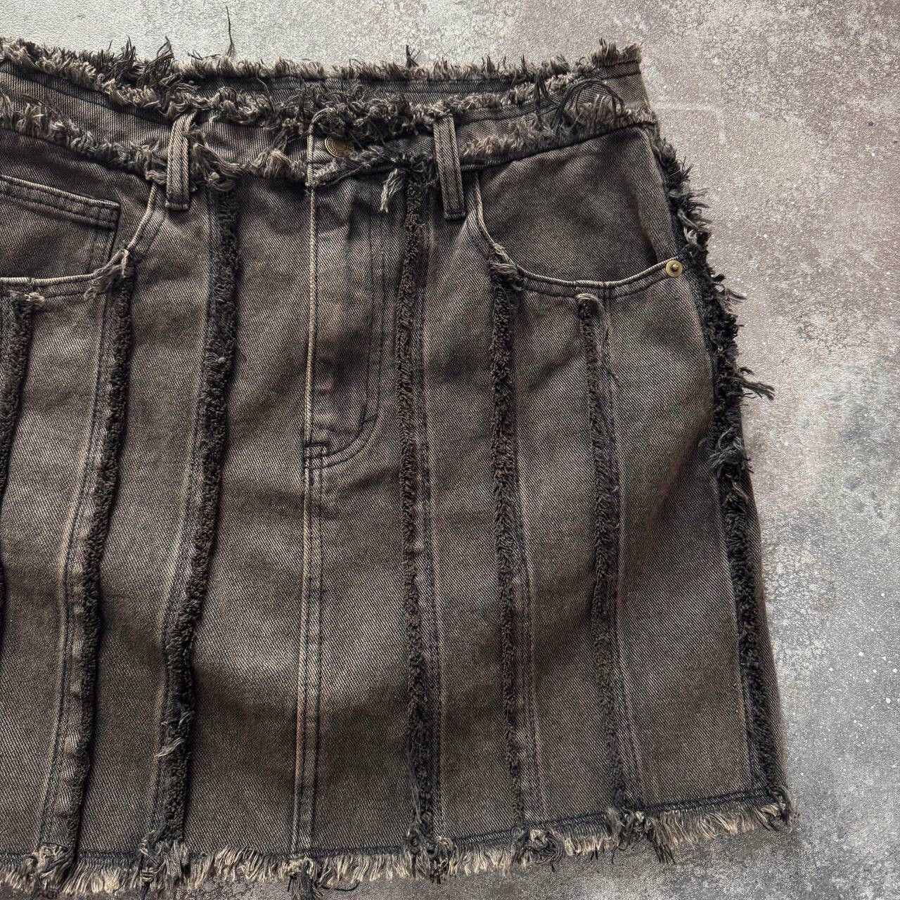 Hysteric Glamour × Japanese Brand Avant Garde Punk Y2K Gothic Faded Distressed Skirt Size 28" / US 6 / IT 42 - 5 Thumbnail