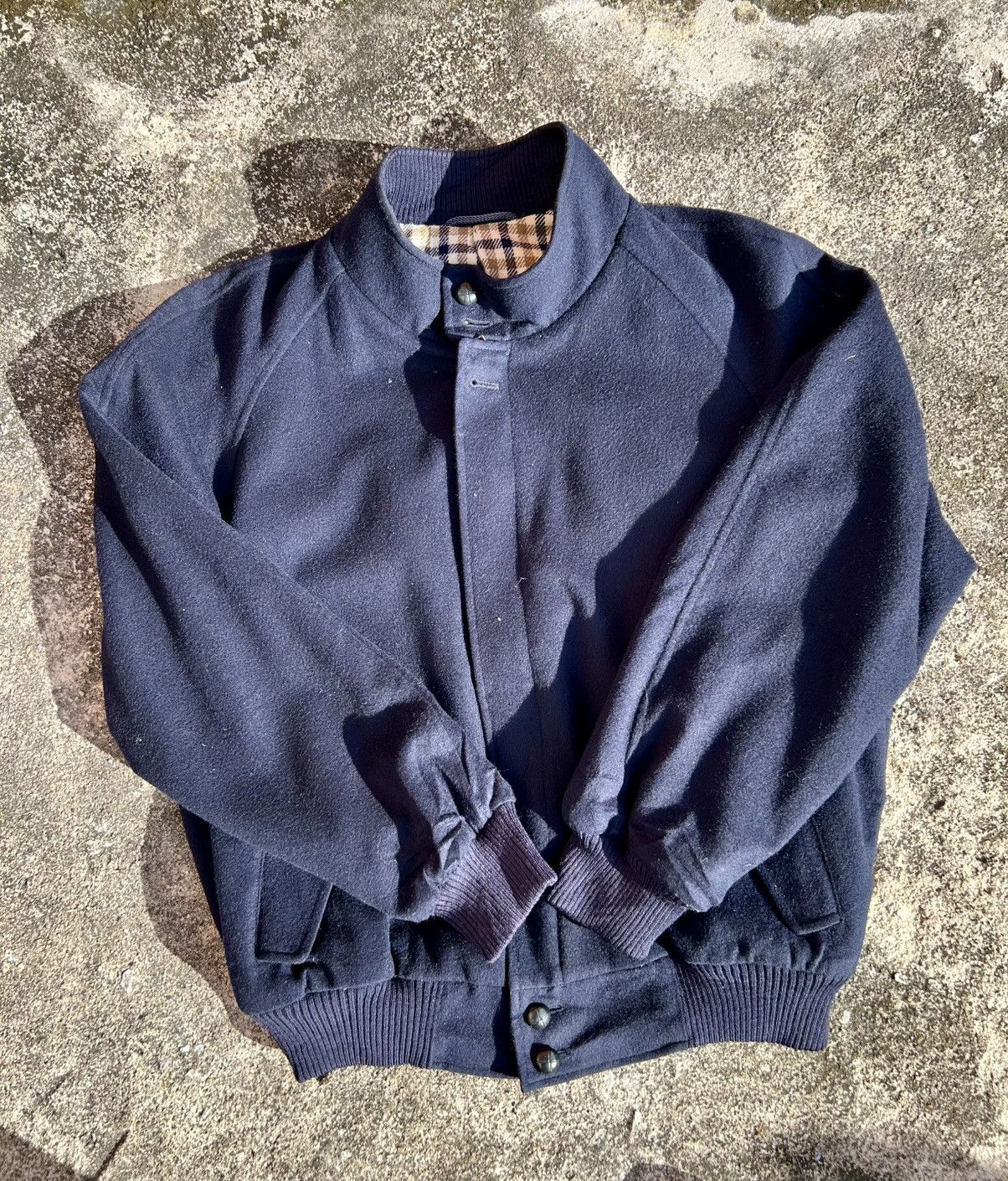Other Vintage 80s/90s Lined Checkered Wool Raglan Bomber Jacket Size US S / EU 44-46 / 1 - 15 Thumbnail