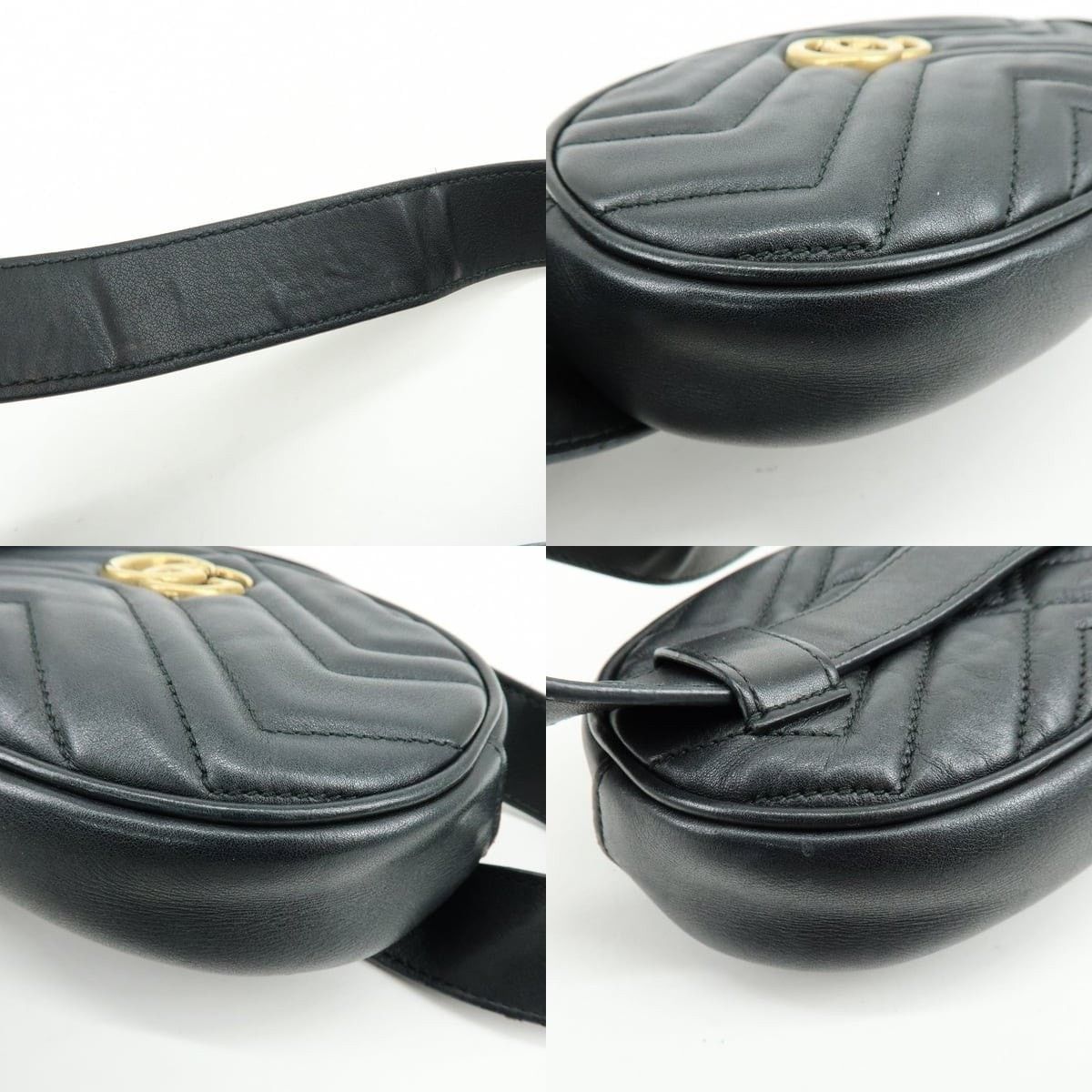 Gucci Gucci GG Marmont Matelasse Leather Belt Bag Black Size ONE SIZE - 5 Thumbnail