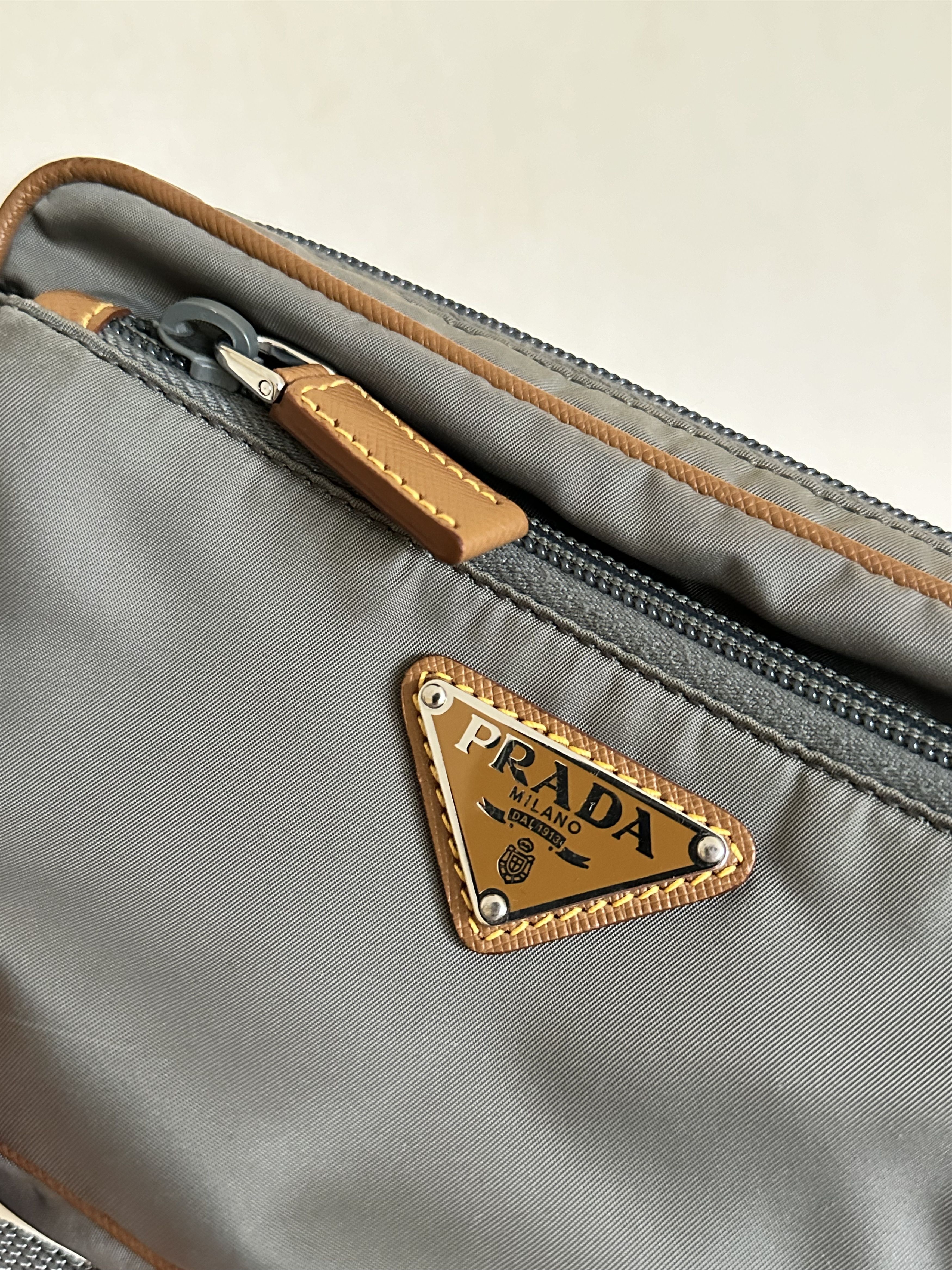 Prada Prada Grey Nylon & Leather Belt Bag Size ONE SIZE - 2 Thumbnail