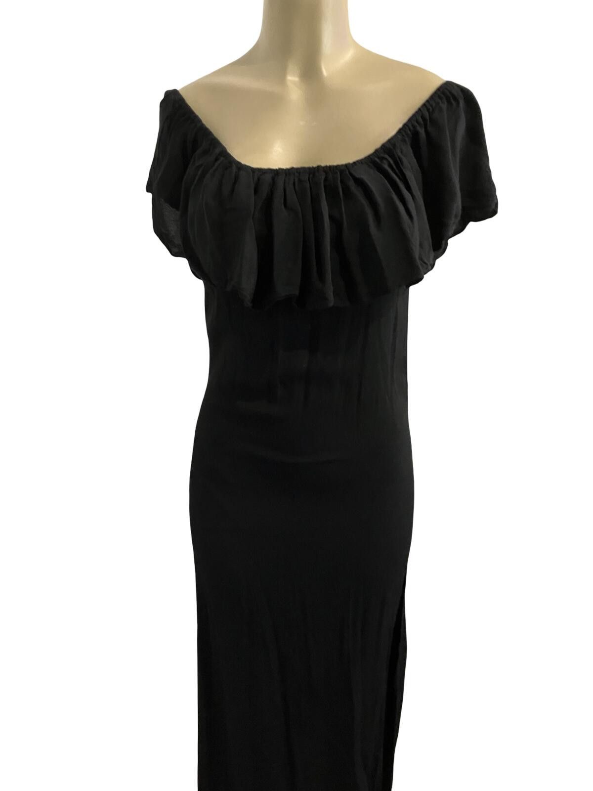 Other NWOT Black Off-Shoulder Maxi Dress with Ruffle Detail Size XS / US 0-2 / IT 36-38 - 1 Thumbnail
