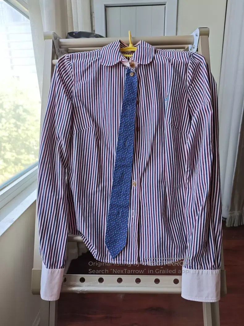 Vivienne Westwood Vivienne Westwood Blue and Pink Striped Shirt with Tie Size S / US 4 / IT 40 - 1 Thumbnail