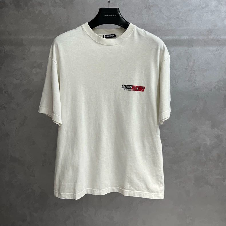 Balenciaga White round neck short sleeve T-shirt