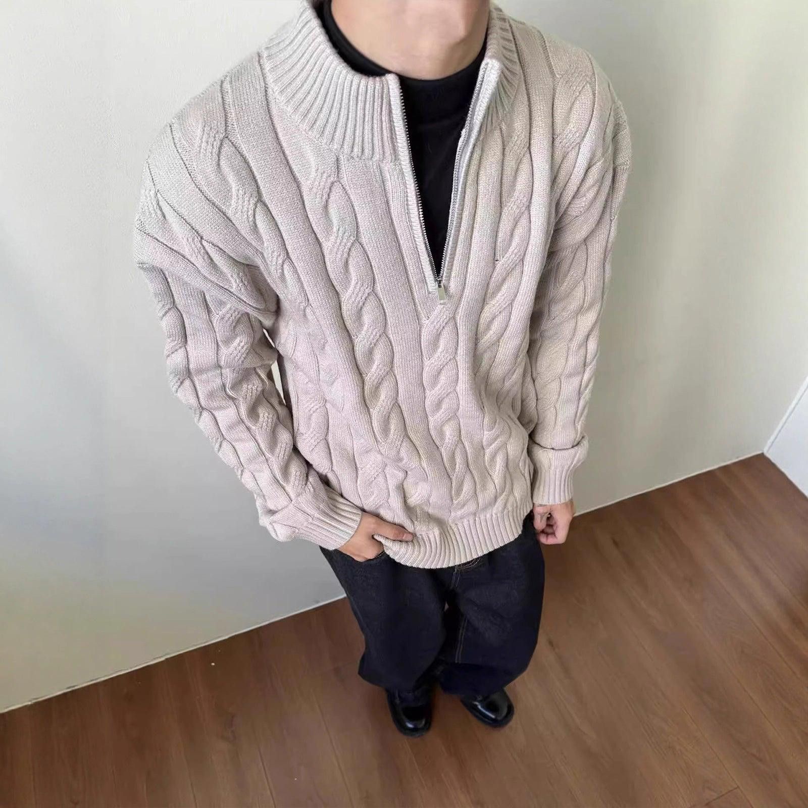Vintage Cable Knit Half-Zip Sweater, Casual Knitwear Size US M / EU 48-50 / 2 - 5 Thumbnail