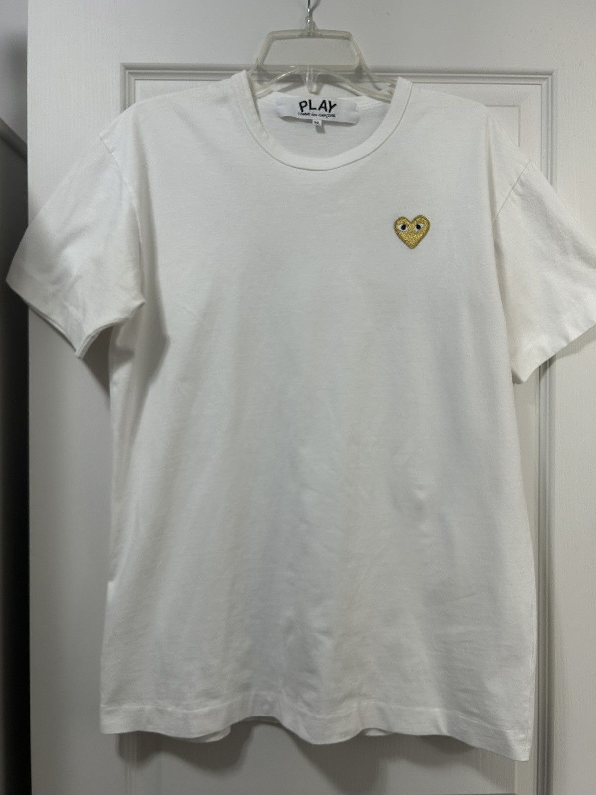 Comme des Garcons White Comme Des Garçons Gold Heart Tee Size US XL / EU 56 / 4 - 1 Thumbnail