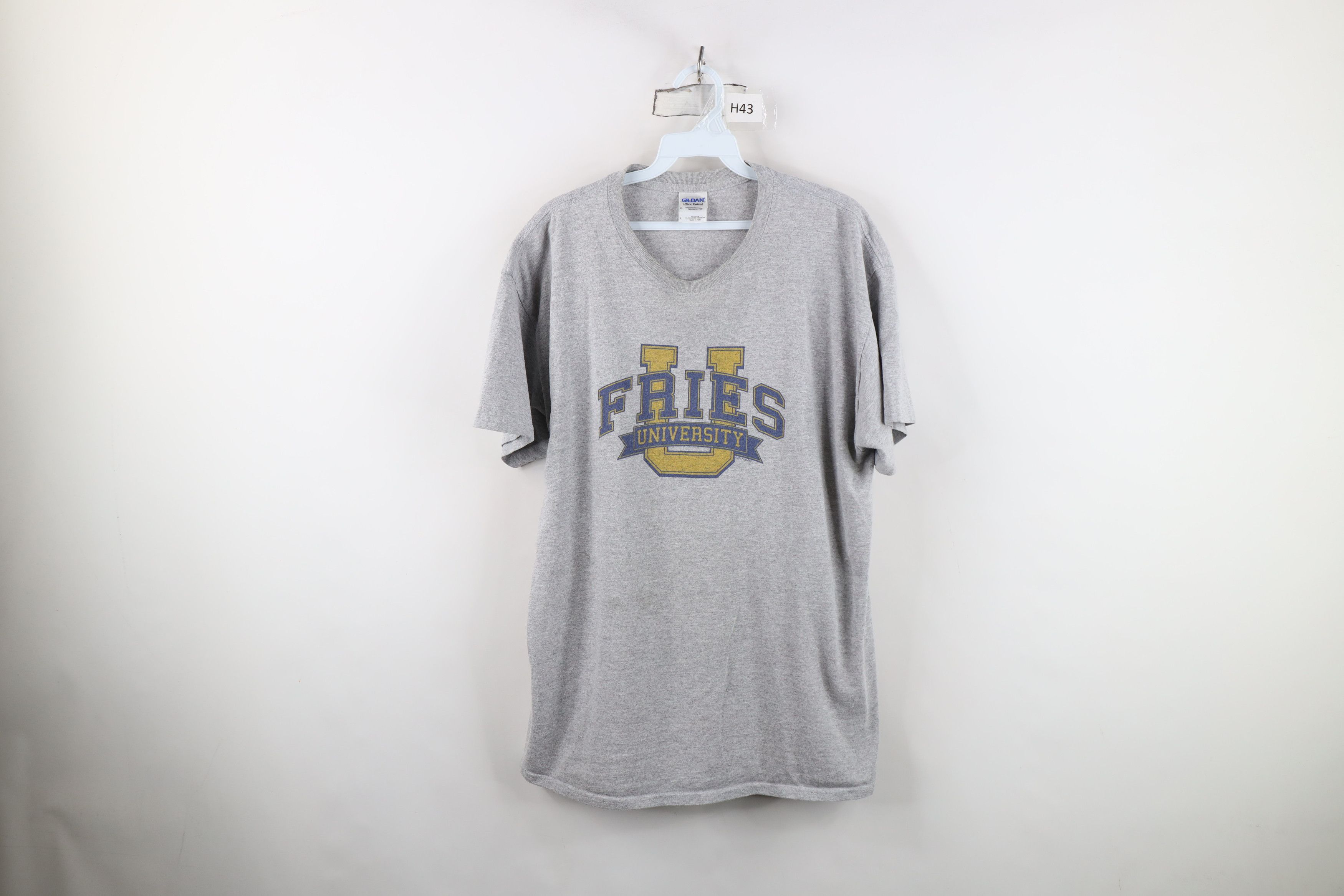 Vintage Vintage Fries University Short Sleeve T-Shirt Heather Gray Size US L / EU 52-54 / 3 - 1 Thumbnail