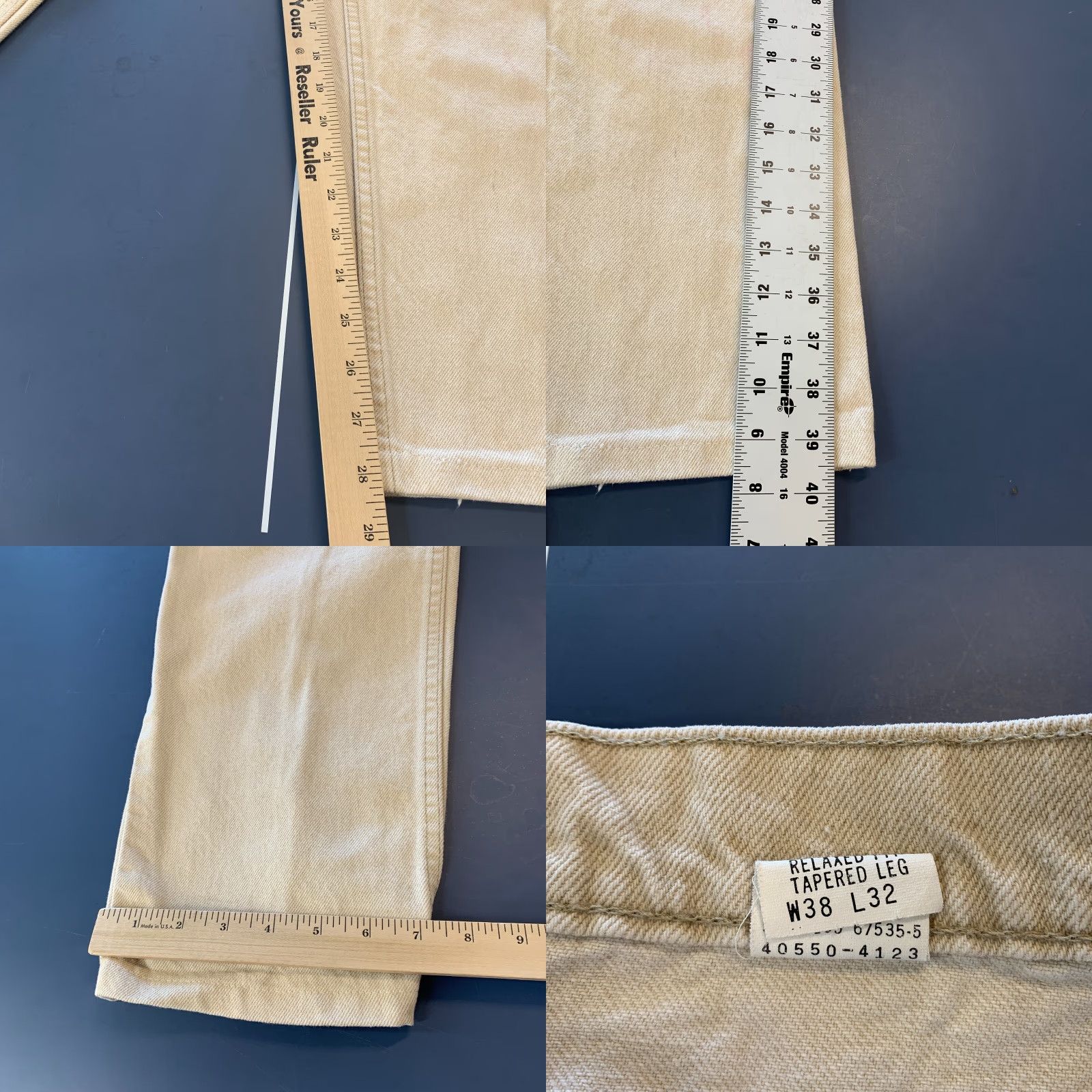 Levi's VINTAGE Levi's 550 Jeans Beige Denim Relaxed Tapered 38 36 Inseam 29 USA Men Regular Jeans Size US 38 / EU 54 - 10 Thumbnail