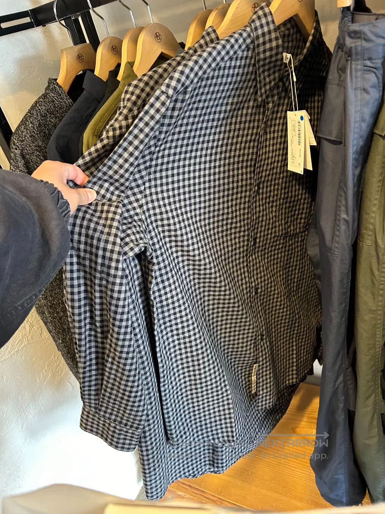 Nanamica New Navy Checkered Shirt for Men. Size US L / EU 52-54 / 3 - 1 Thumbnail