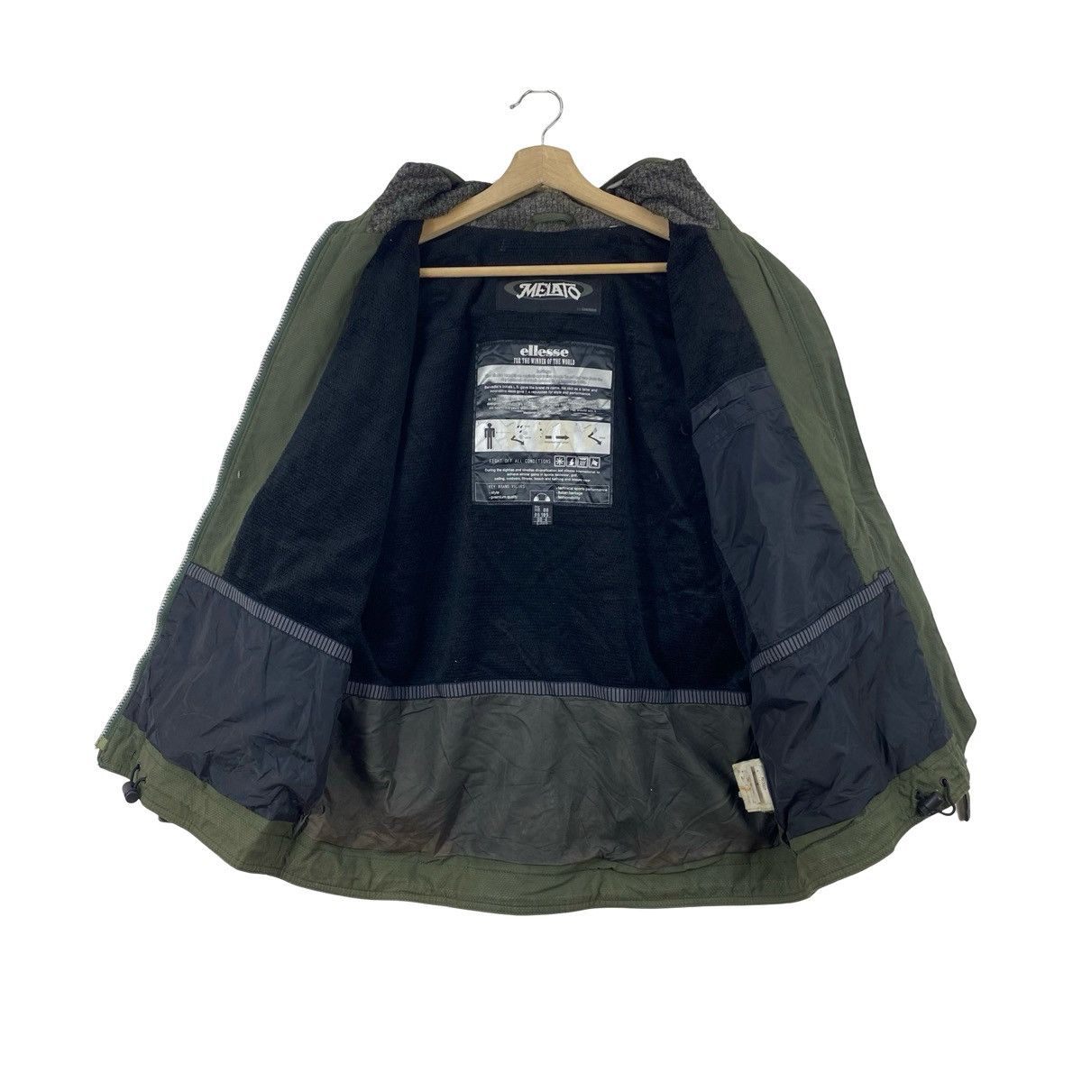 Ellesse Vintage ELLESSE Hooded Jacket Olive Full Zip Fleece Size US S / EU 44-46 / 1 - 7 Thumbnail