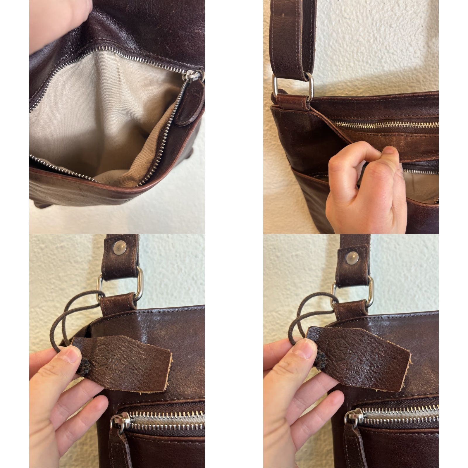 Vintage Valentina Crossbody Bag Brown Leather Made In Italy 12x10.5 Womens Size ONE SIZE - 8 Thumbnail