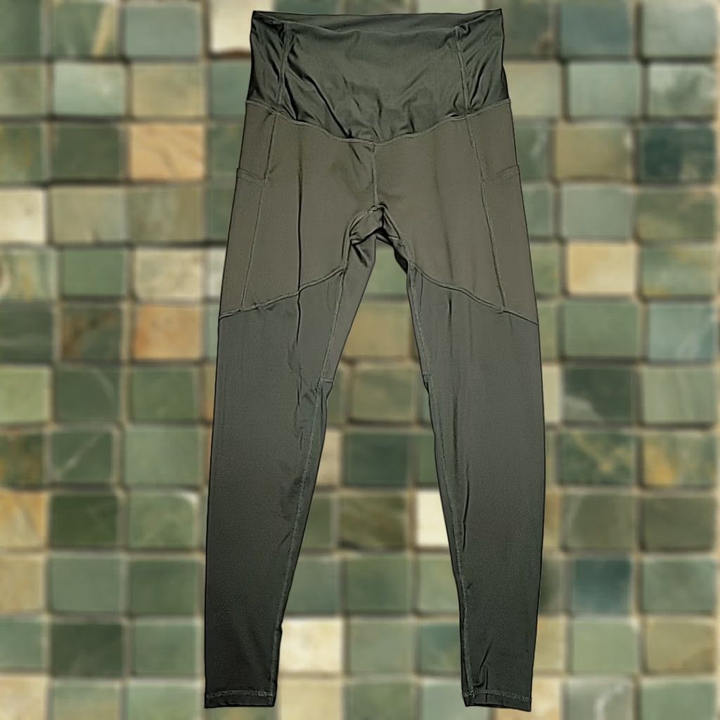 Vintage Bewildher Leggings Womens Extra Large Green High Rise Performance Tight Size 34" / US 12 / IT 48 - 1 Thumbnail