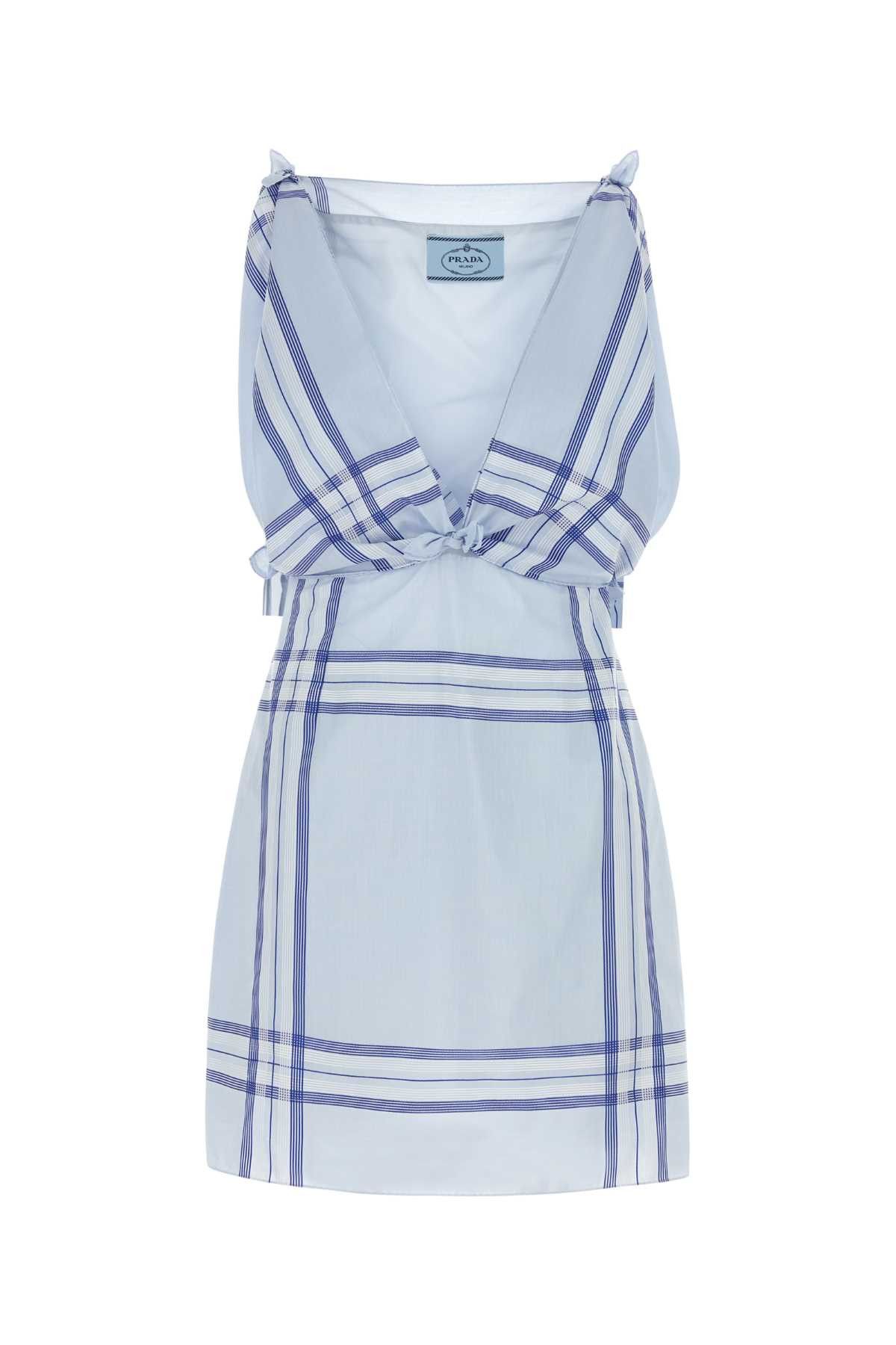 Prada Embroidered Cotton Mini Dres Size M / US 6-8 / IT 42-44 - 1 Thumbnail