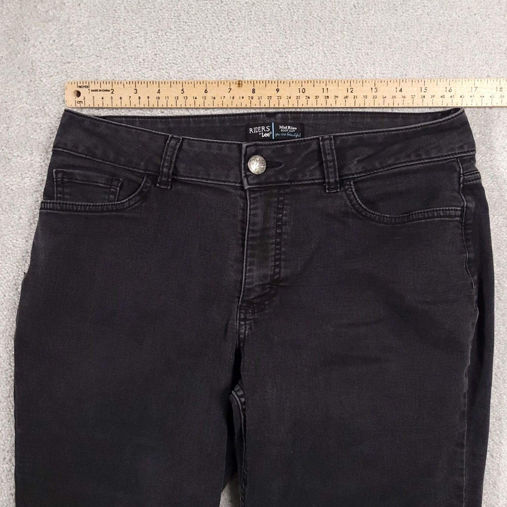 Lee Riders by Lee Jeans Womens 33x30.5 Black Mid-Rise Bootcut Stretch Size 24" / US 00 / IT 34 - 5 Thumbnail