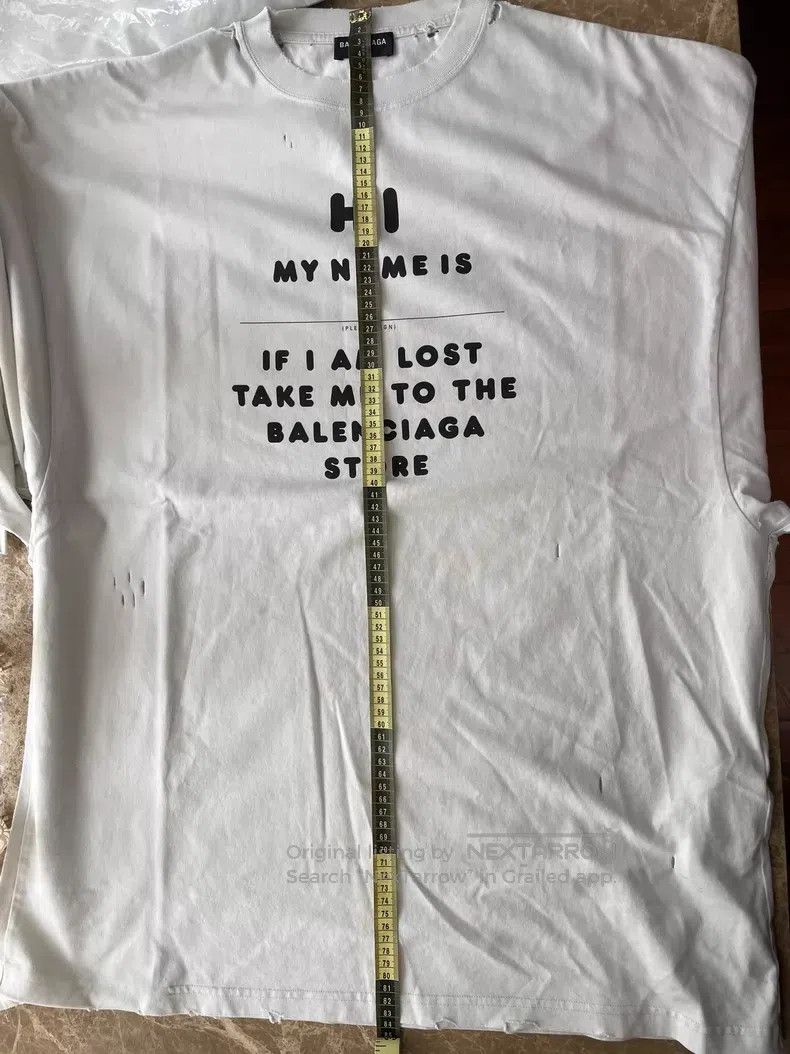 Balenciaga Balenciaga White 'Hi My Name is' slogan short-sleeve Size US M / EU 48-50 / 2 - 6 Thumbnail