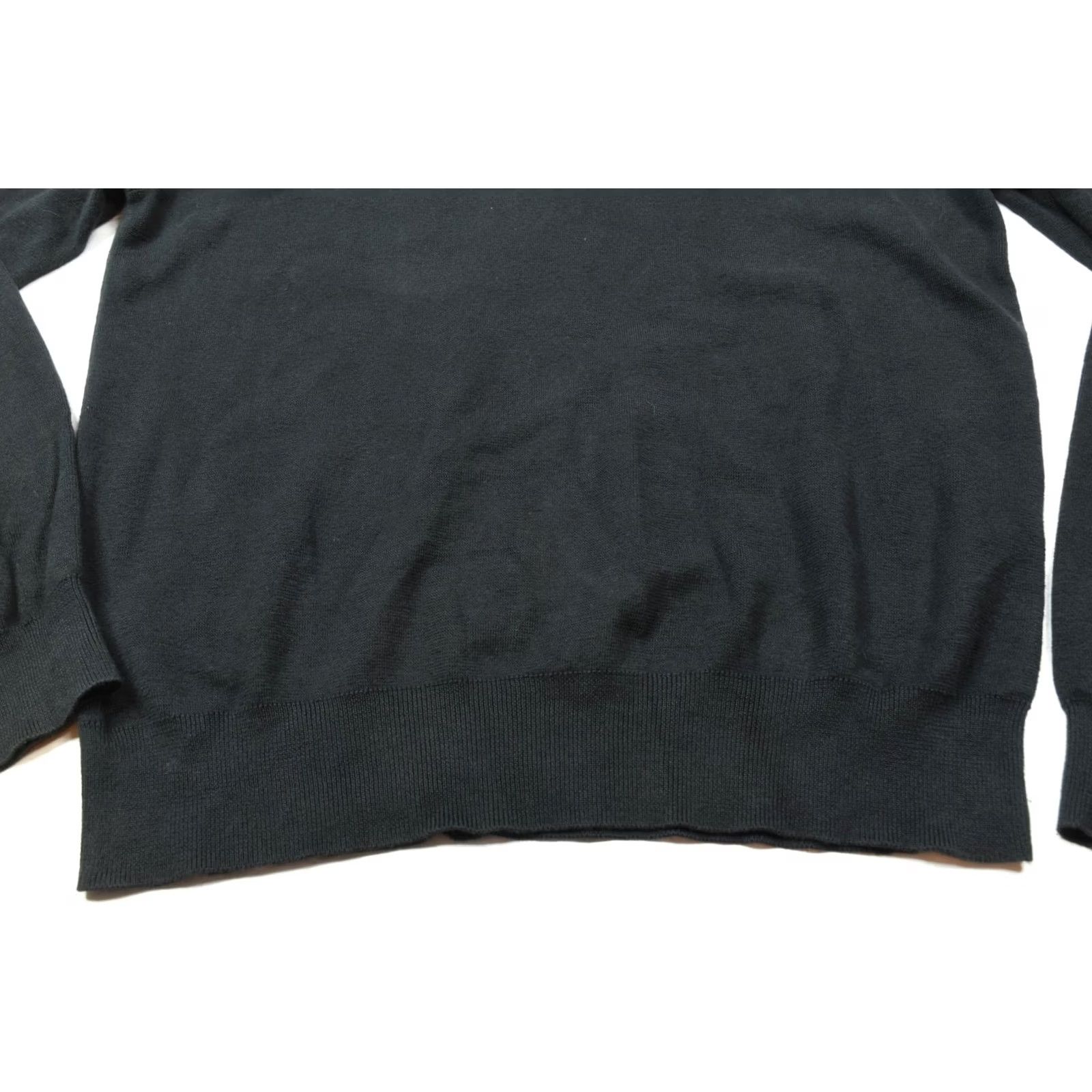 Polo Ralph Lauren Polo Ralph Lauren Sweater Mens Medium Black Pima Cotton V-Neck Long Sleeve Pullover Knit Size US M / EU 48-50 / 2 - 4 Thumbnail