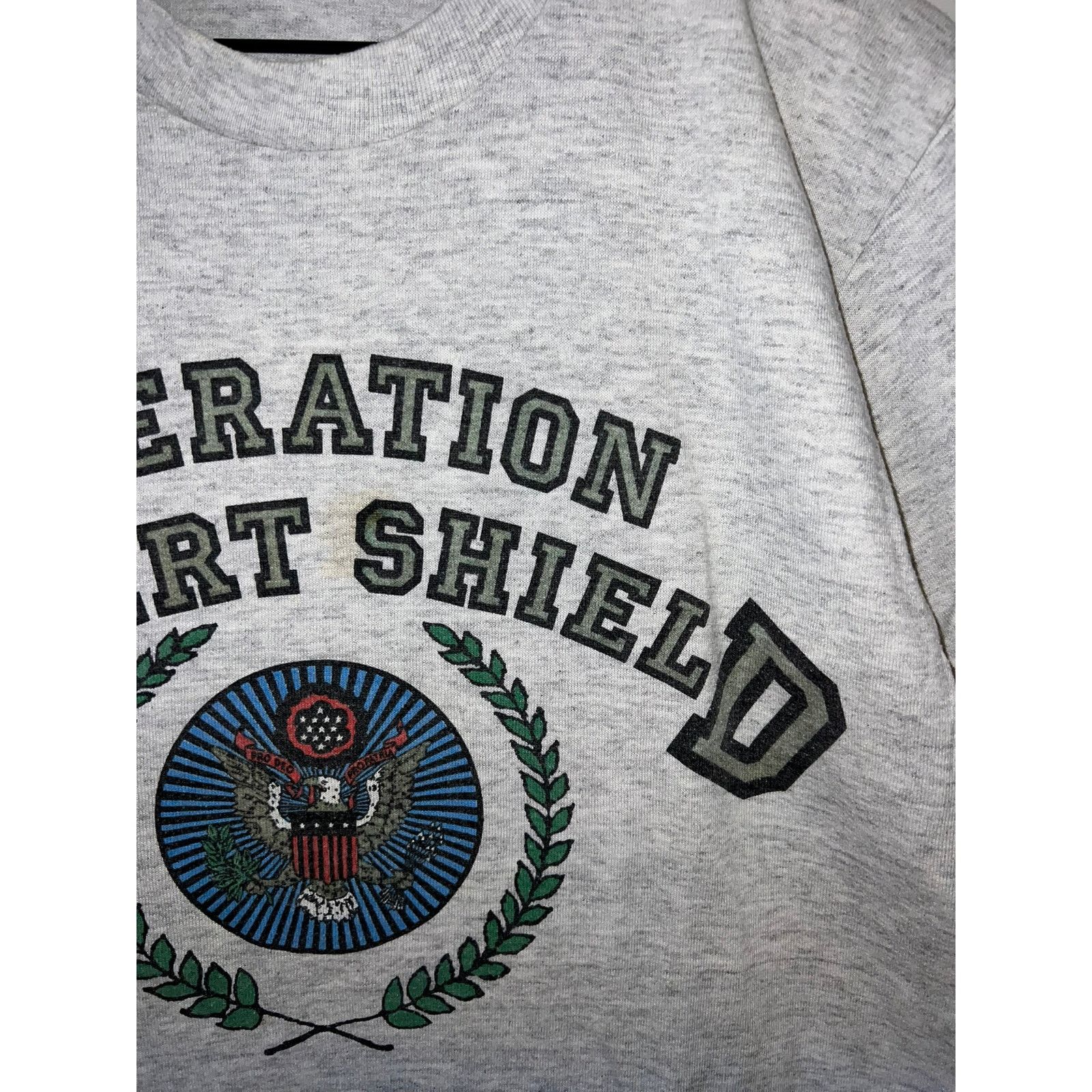 Jerzees Vintage Desert Shield Shirt Army Soldier War Tee VTG 90s L Size US L / EU 52-54 / 3 - 4 Thumbnail