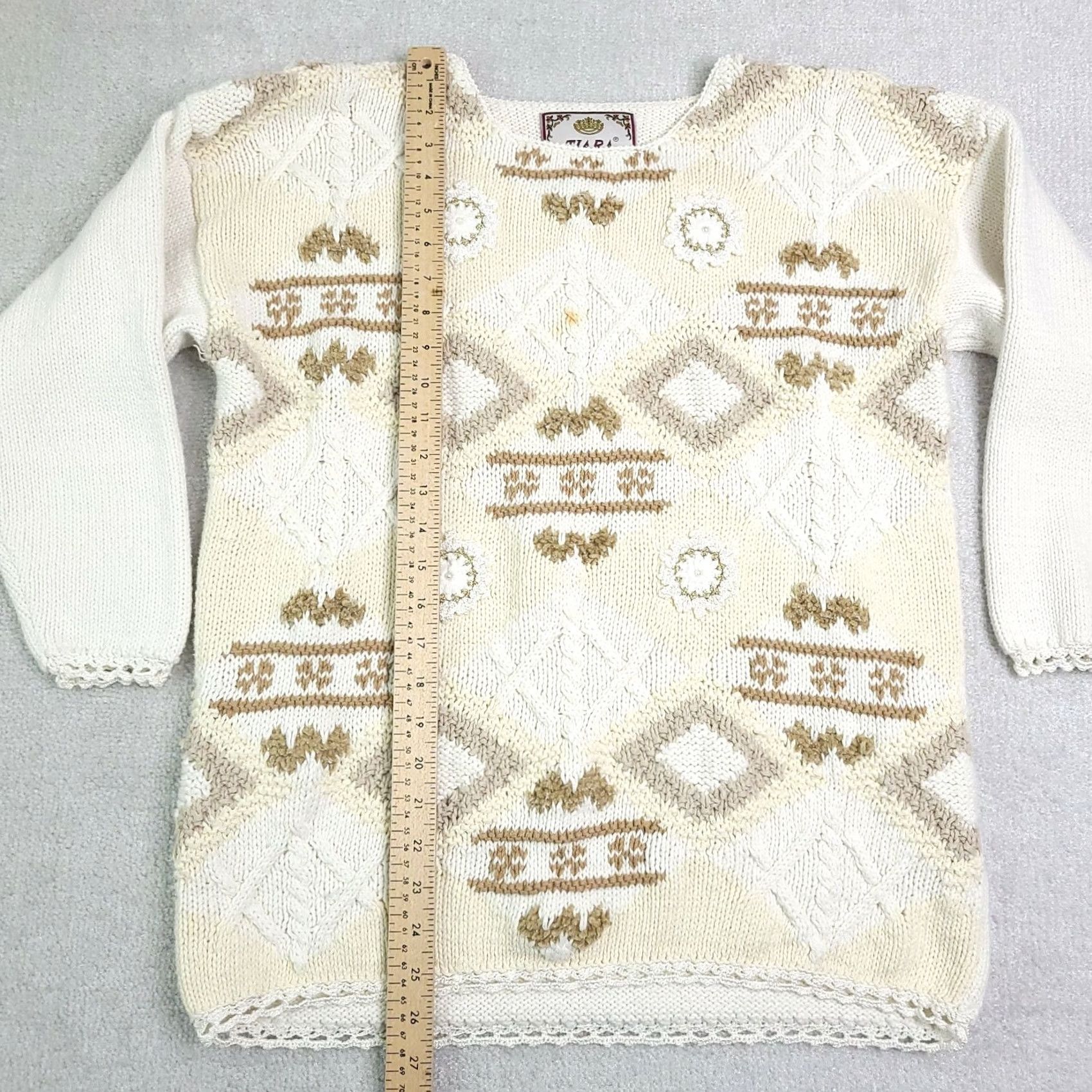 Vintage VINTAGE Tiara International Pullover Sweater Women's Large Geometric Pearl Photo Size L / US 10 / IT 46 - 6 Thumbnail