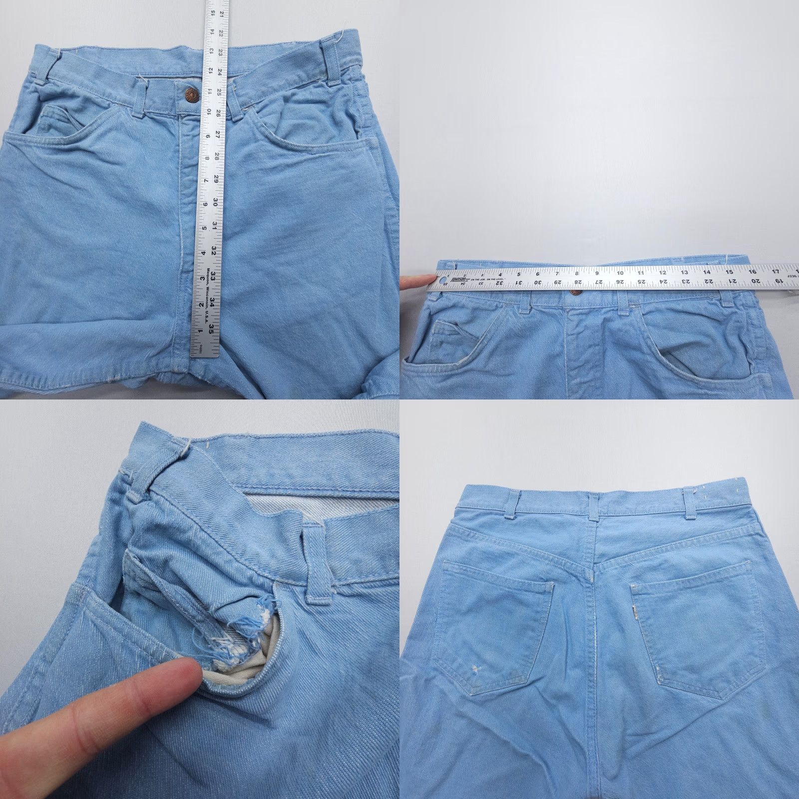Levi's VINTAGE Levi's Jeans 32 x 30 Light Blue 70s 80s White Tab Straight Denim Mens Regular Blue Comfort Distressed Pockets 5-Pocket Design USA Size US 32 / EU 48 - 8 Thumbnail
