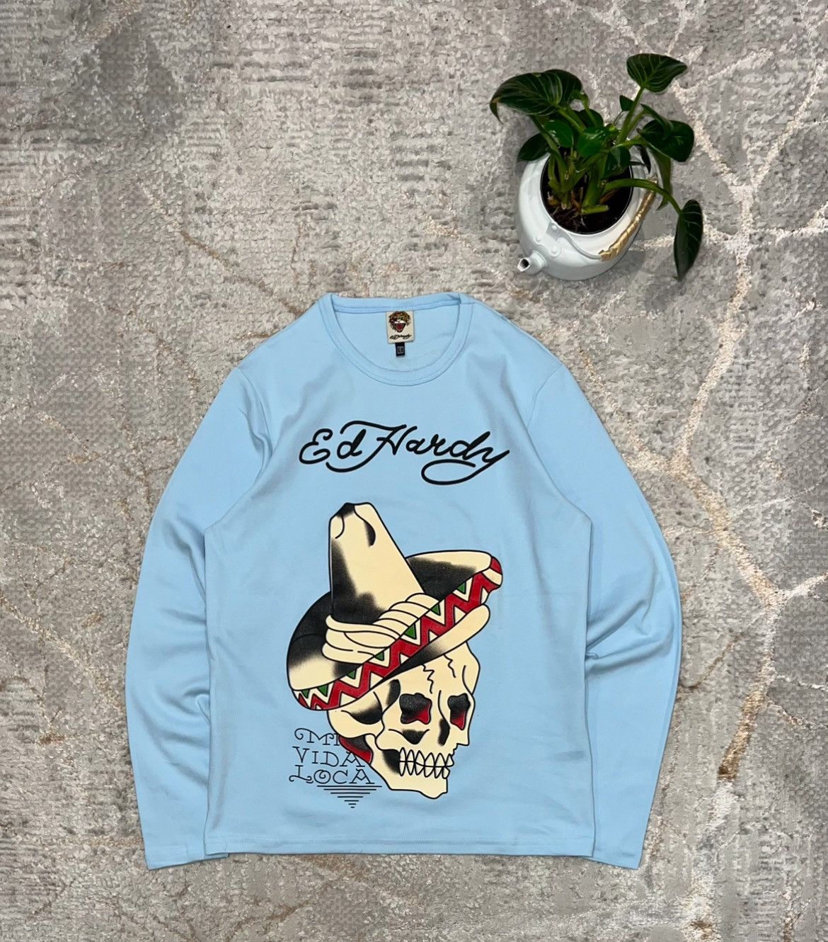 Ed Hardy × Vintage ED HARDY VINTAGE LIGHT SWEATSHIRT CREWNECK AFFLICTION STYLE Size US M / EU 48-50 / 2 - 1 Thumbnail