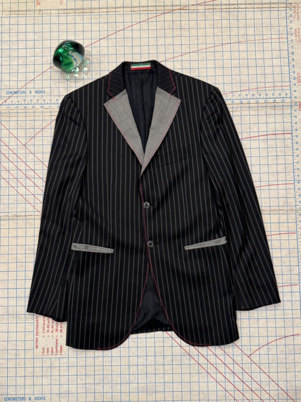 Moschino Moschino Pin Striped Blazer Black Avant Garde Jacket Size 42R - 3 Thumbnail