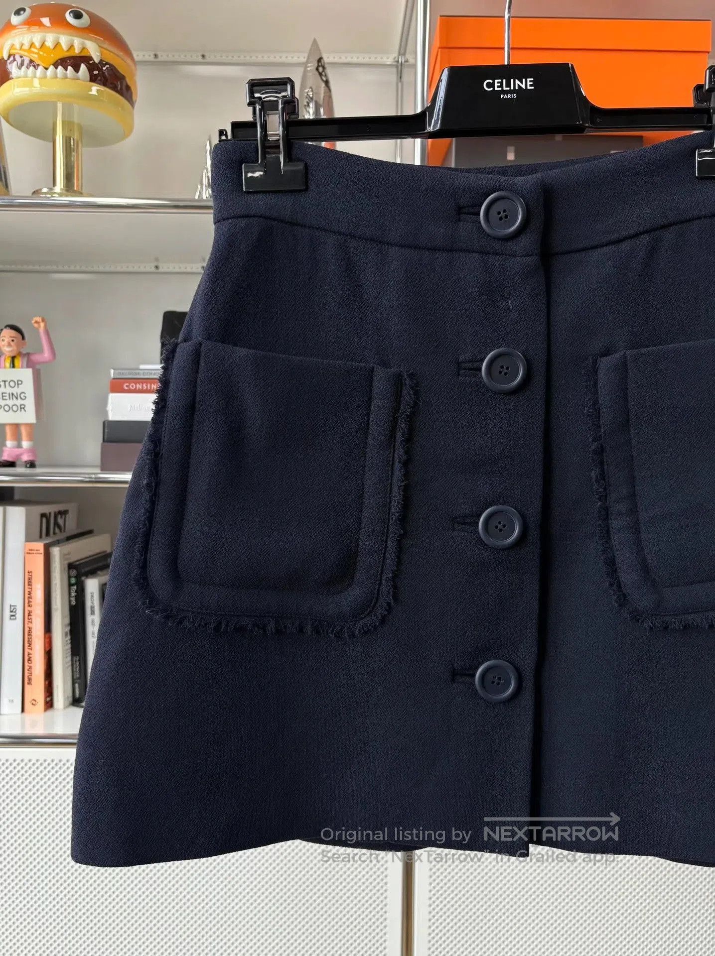 Miu Miu Miumiu Navy Wool A-Line Skirt IT42. Size 41" - 2 Thumbnail