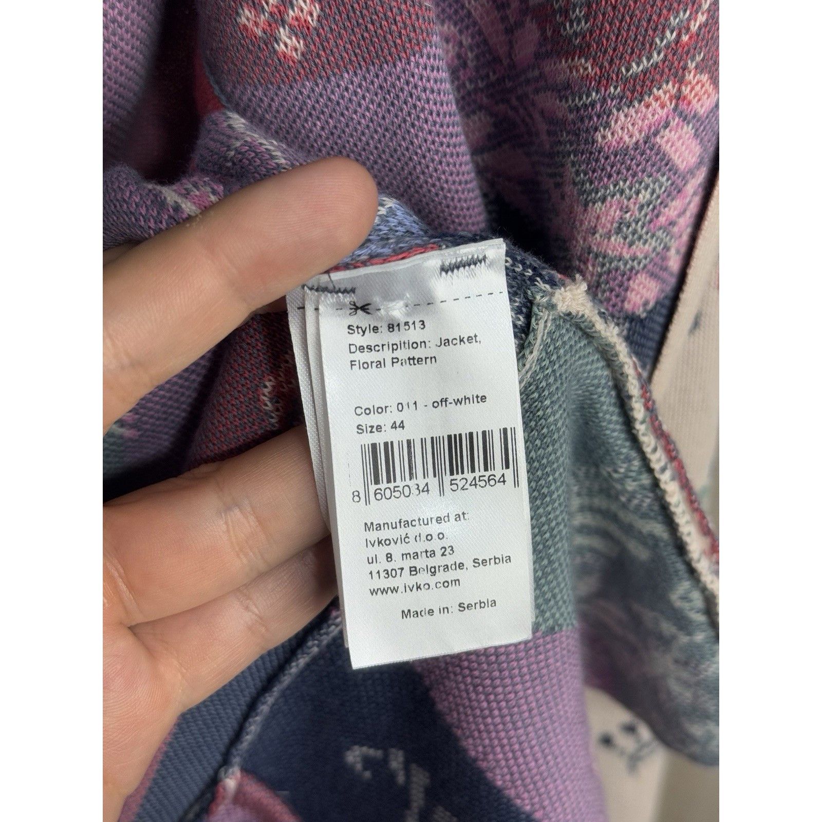 Other IVKO Beige Floral Cotton Long Sleeve Zip Up Top Jacket Blous Size M / US 6-8 / IT 42-44 - 9 Thumbnail