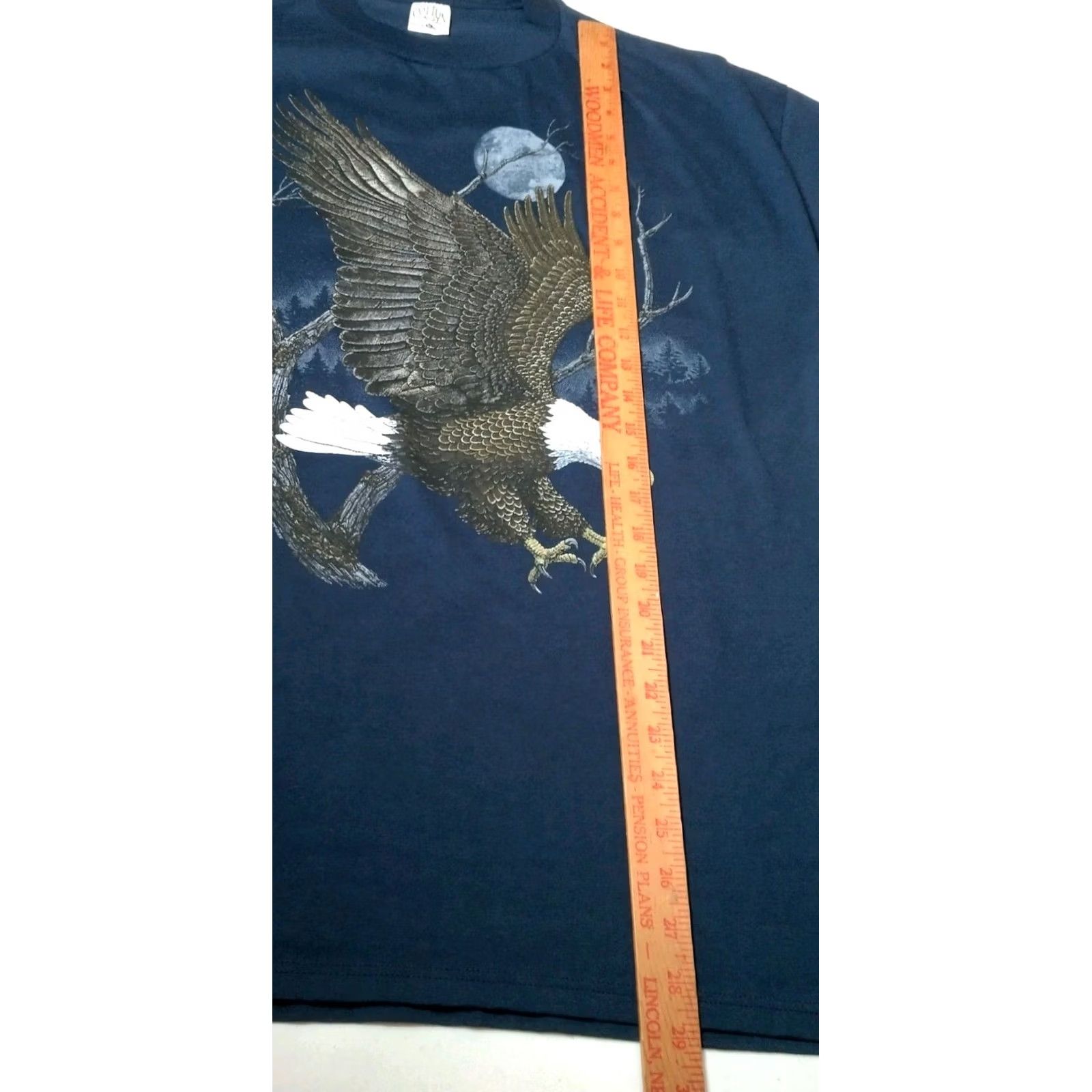 Cotton On VINTAGE Bald Eagle Shirt Men XL Blue Nature Graphic Moon Tree Cotton Grove Size US XL / EU 56 / 4 - 4 Thumbnail