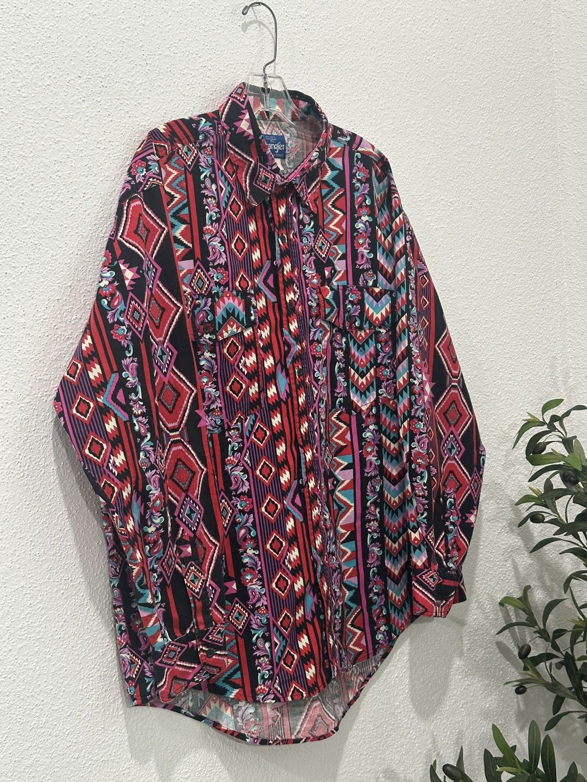 Wrangler Vintage 90s Wrangler Western Shirt Aztec Southwestern XL Size US XL / EU 56 / 4 - 3 Thumbnail
