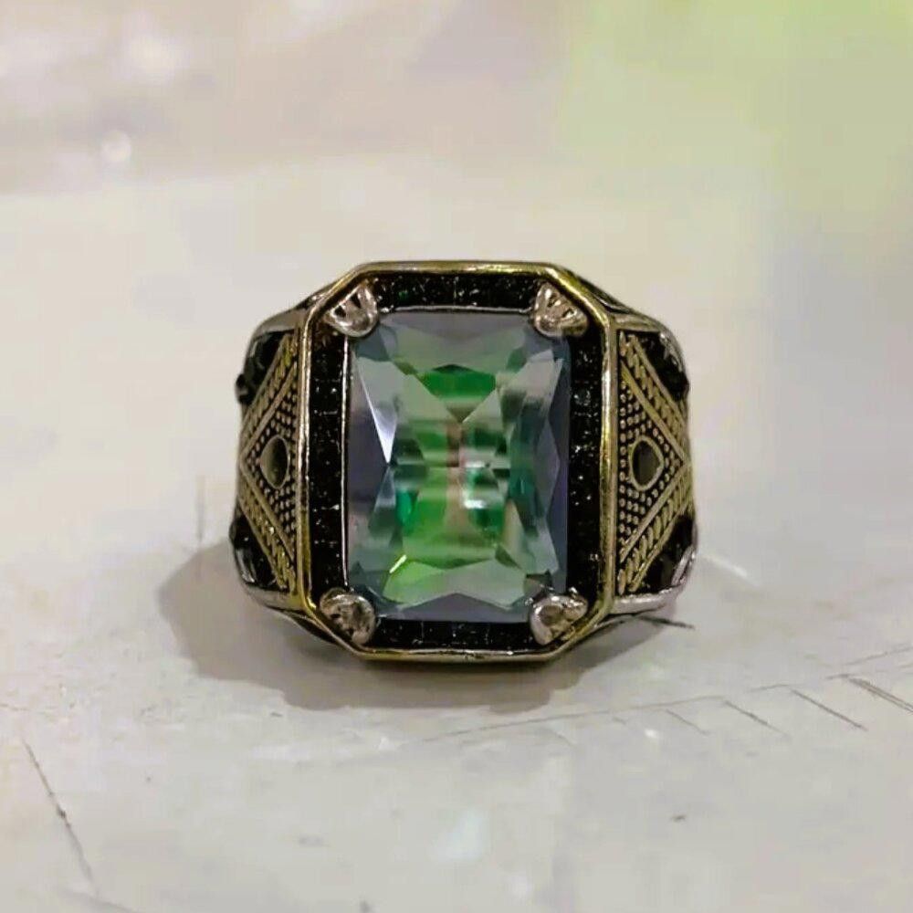 Designer Men's Handmade Mystic Topaz Open 925 Sterling Silver Ring Size ONE SIZE - 7 Thumbnail